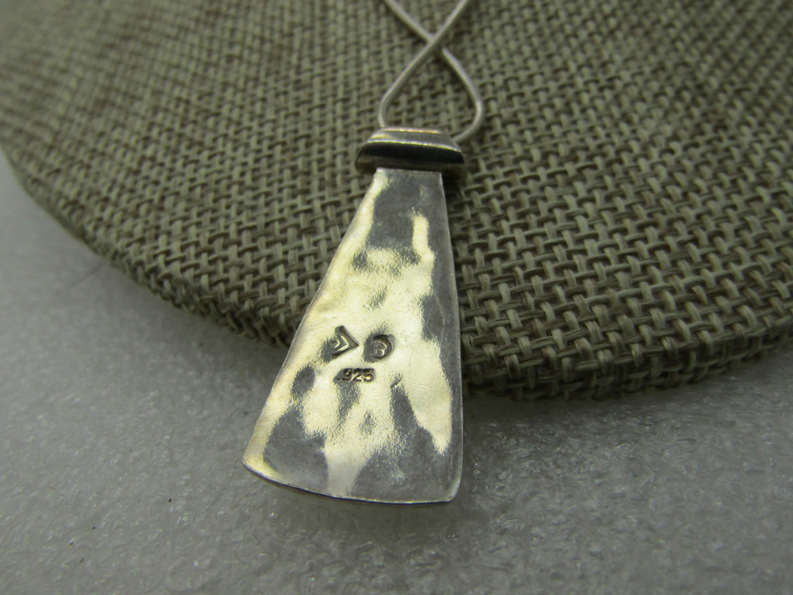 Vintage Silpada Sterling Brutalist Necklace, Hammered Pendant, 18" - 6