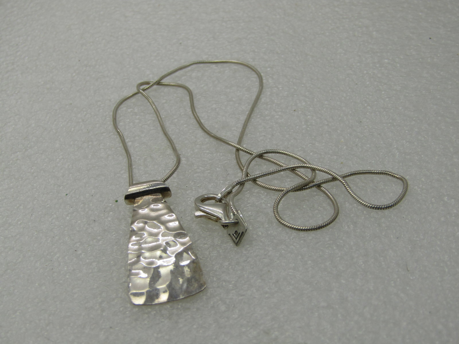 Vintage Silpada Sterling Brutalist Necklace, Hammered Pendant, 18" - 7