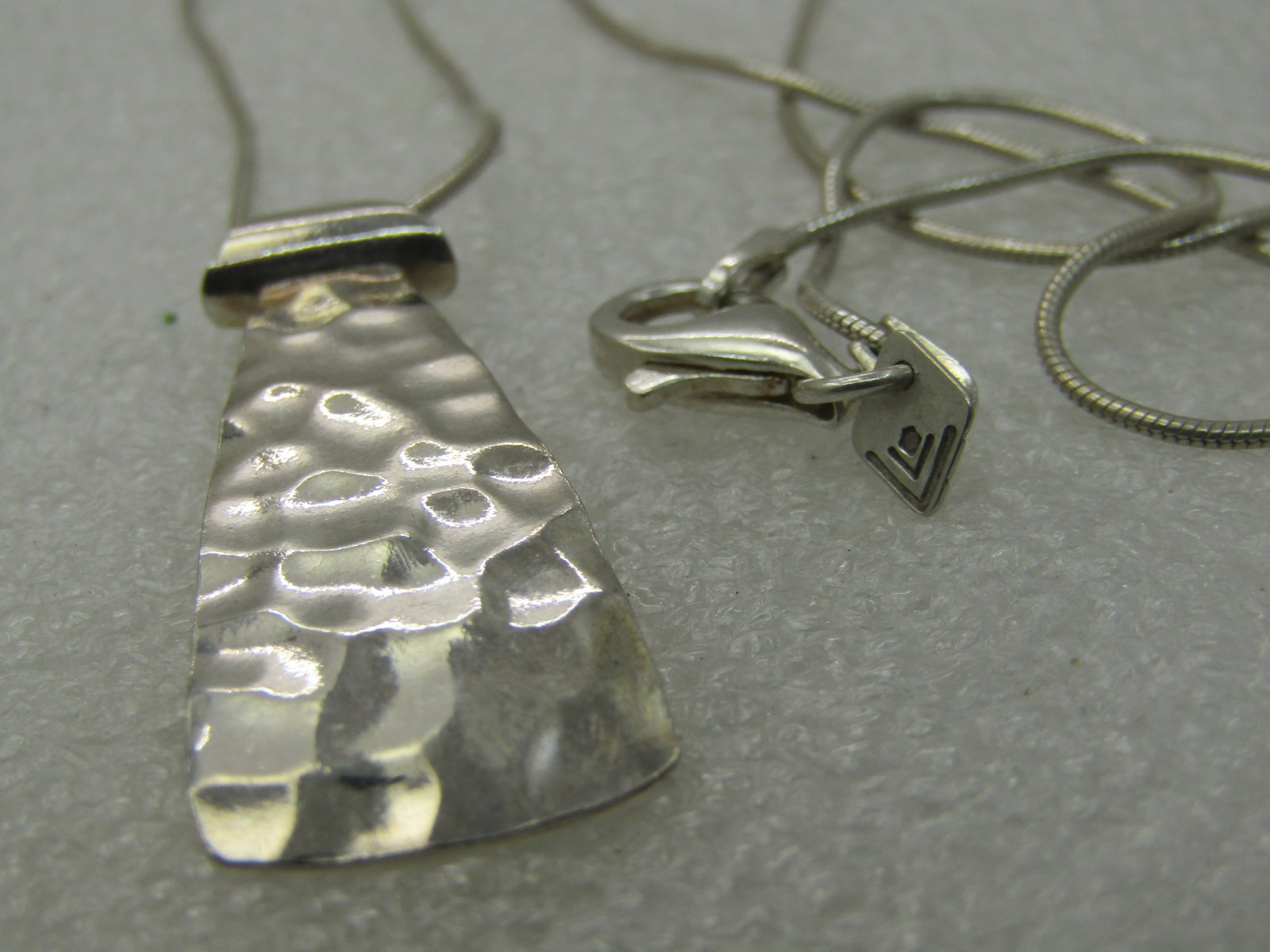 Vintage Silpada Sterling Brutalist Necklace, Hammered Pendant, 18" - 8
