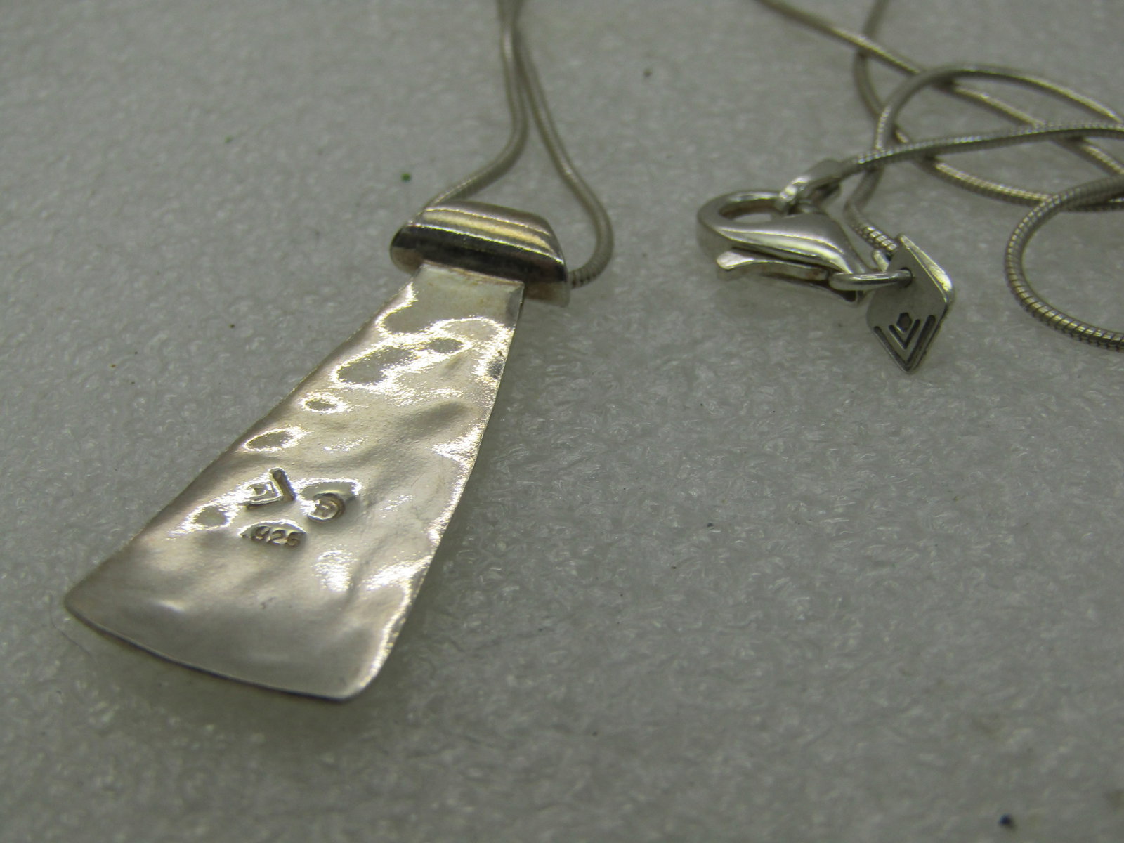 Vintage Silpada Sterling Brutalist Necklace, Hammered Pendant, 18" - 9