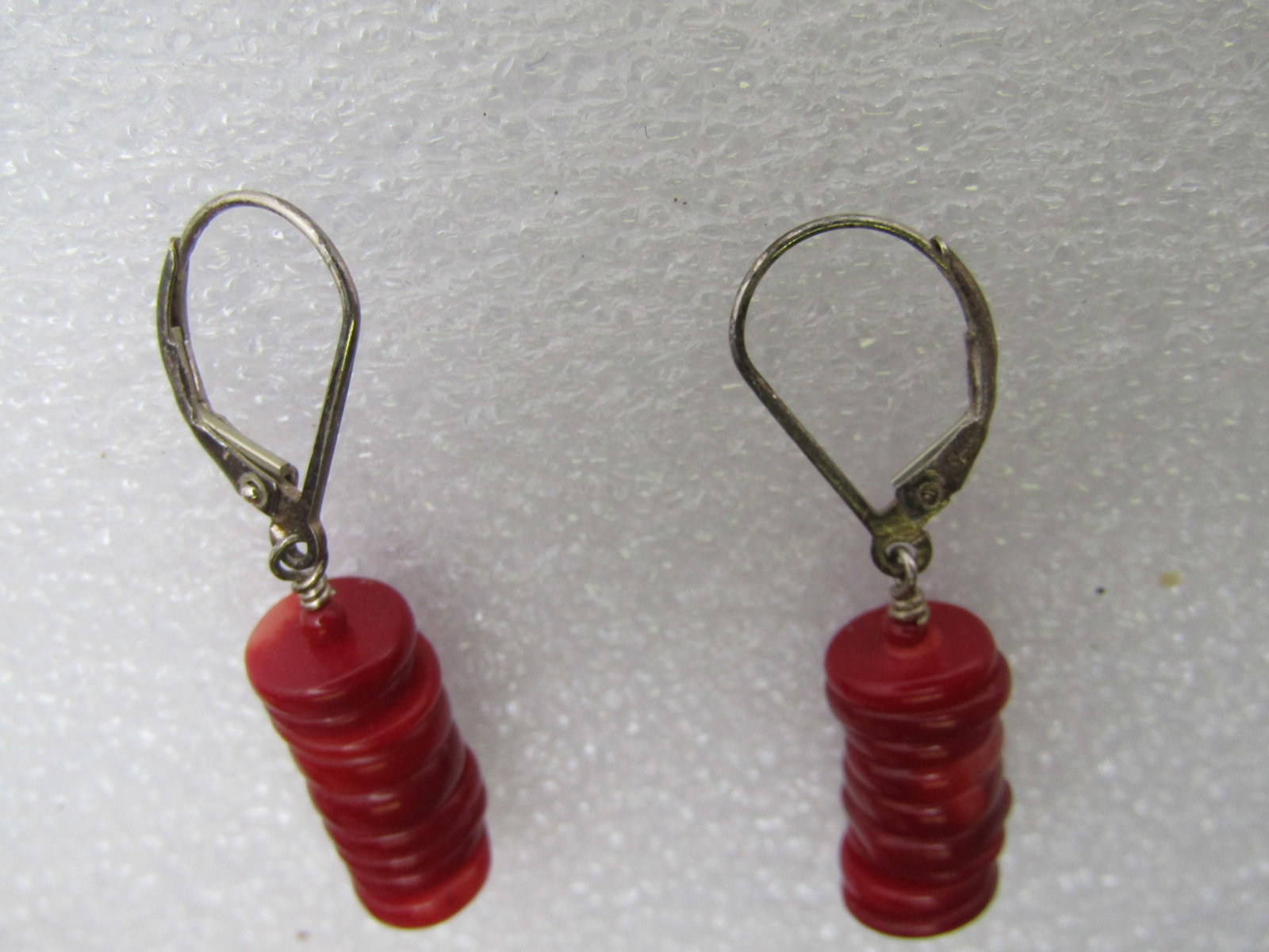 Vintage Sterling Red Glass Earrings, Pierced, 1960's-1970's - 5