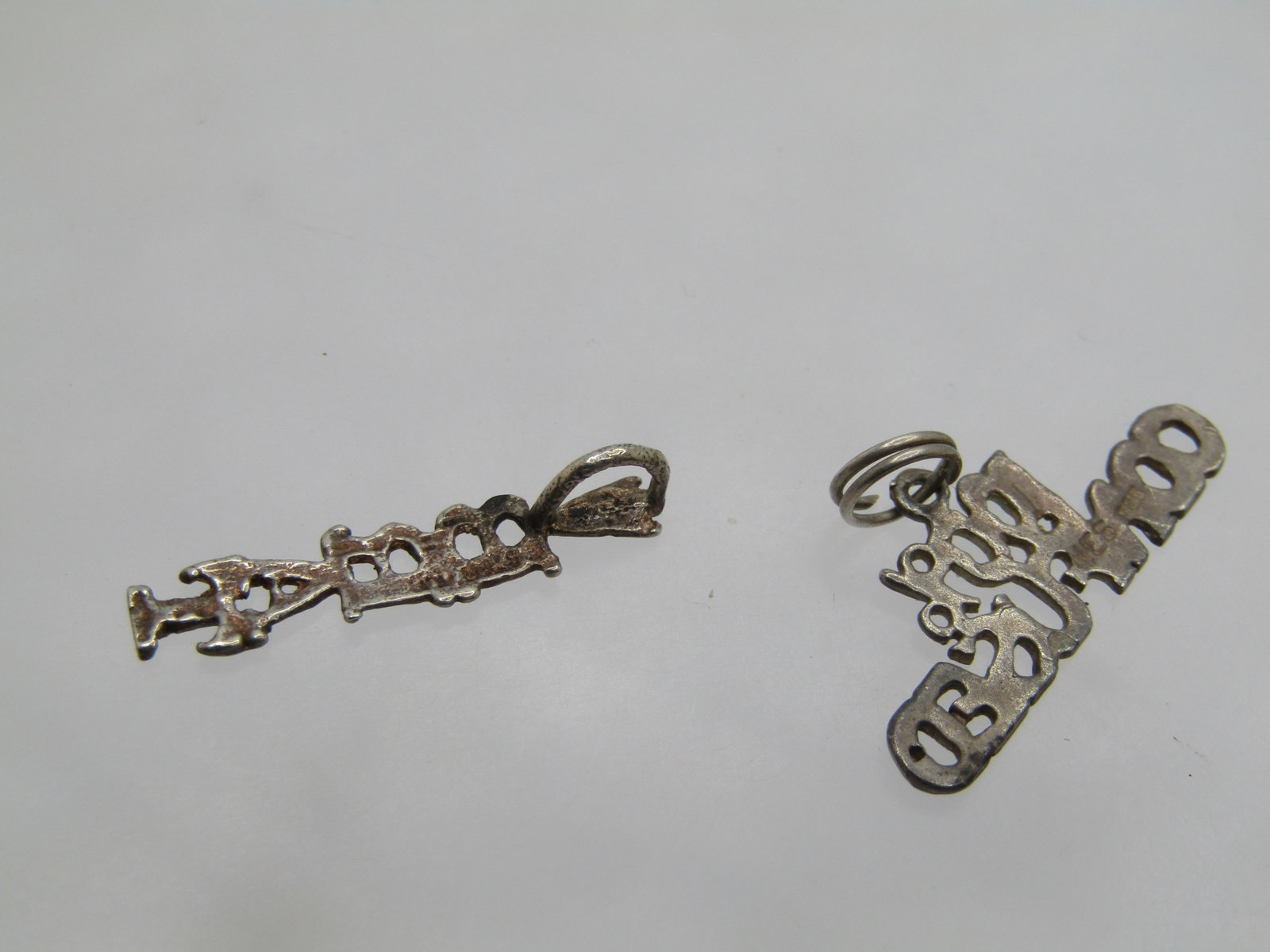 Vintage 2 Sterling Pendants 100% Confused, Brat, Signed - 3
