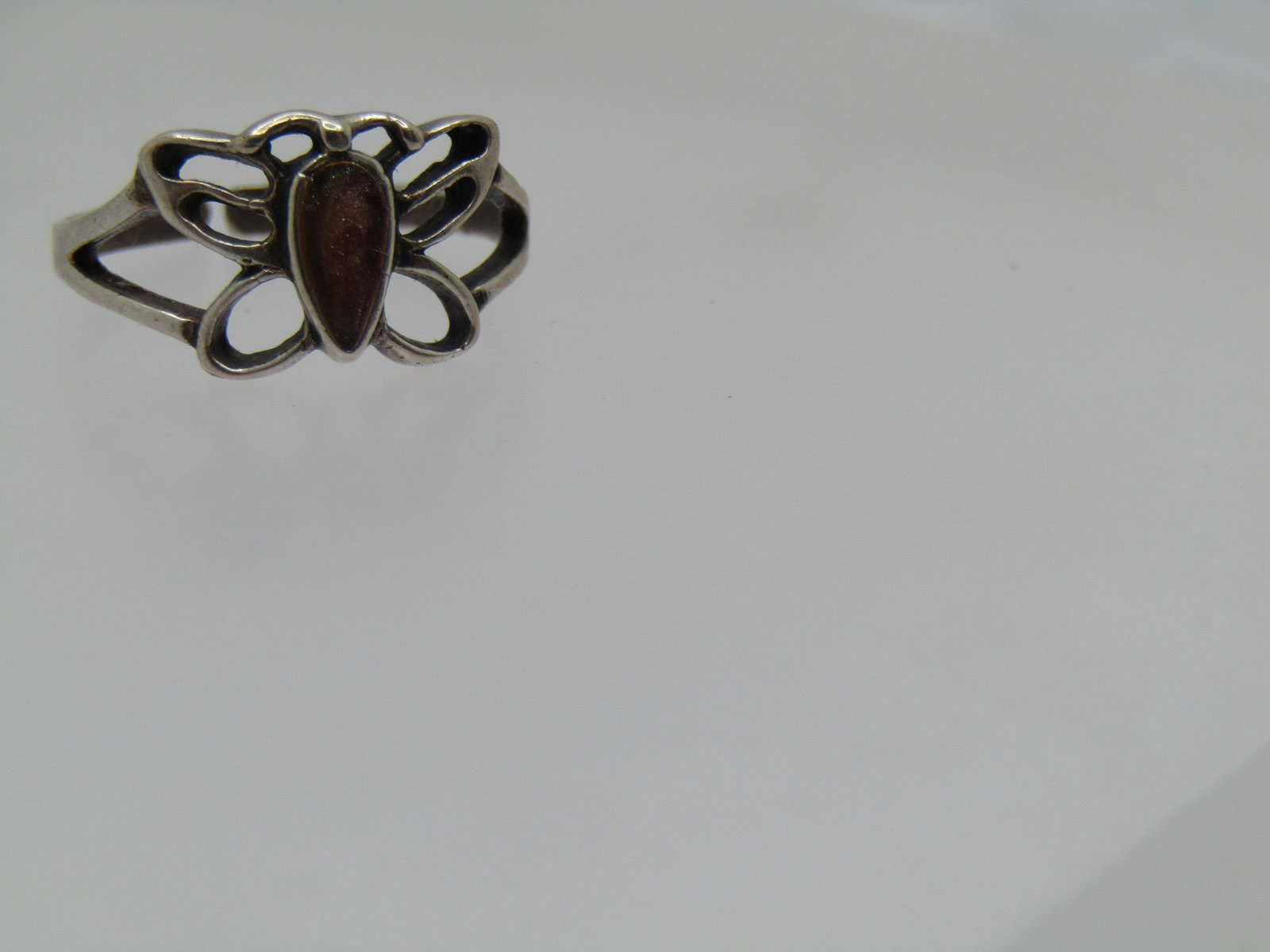 Vintage Sterling Enameled Butterfly Toe Ring, Adj. Sz 2.5 - 6 - 2