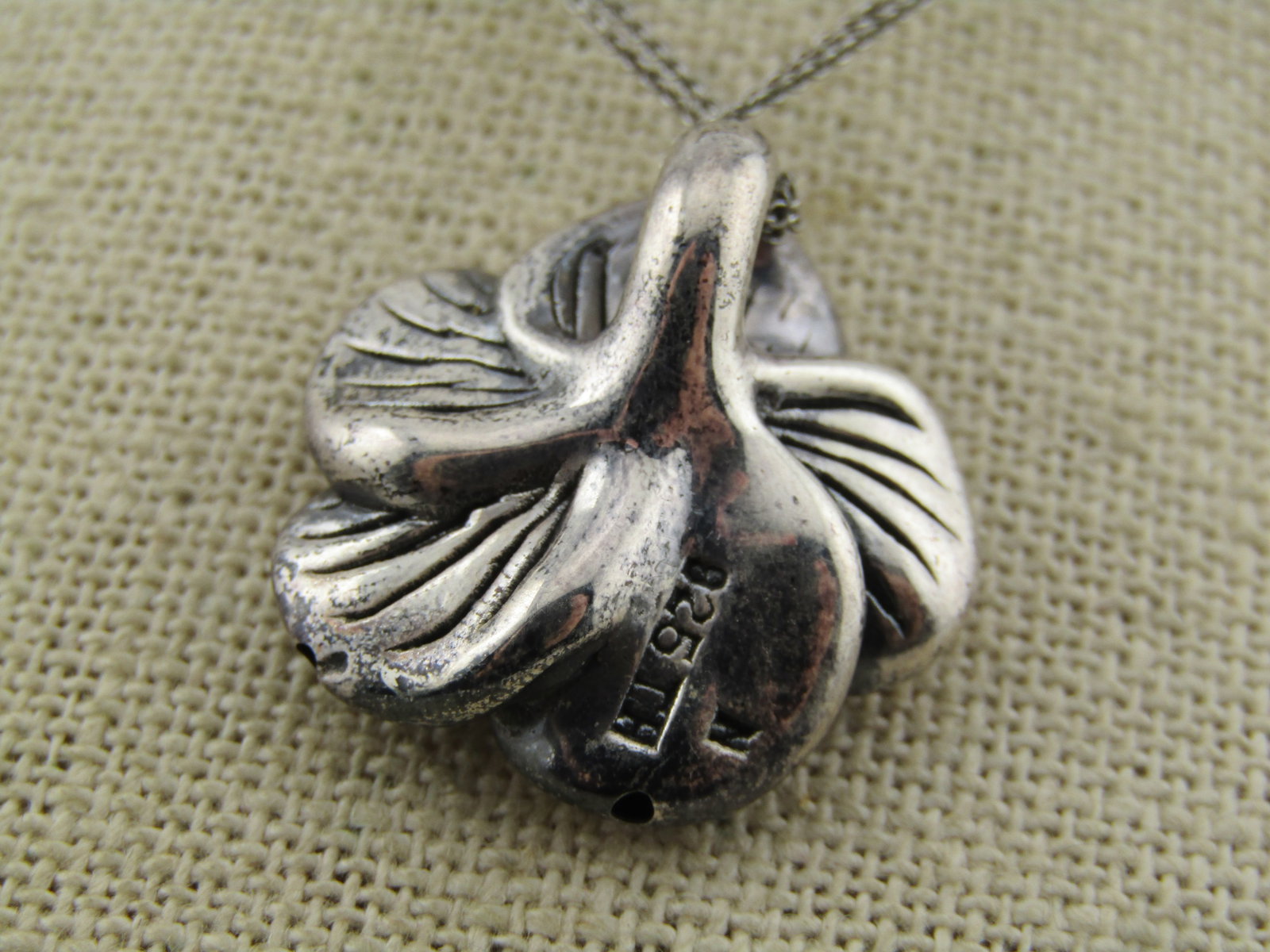 Vintage Sterling Blossom Necklace, Double Strand, 18", 1980's - 3