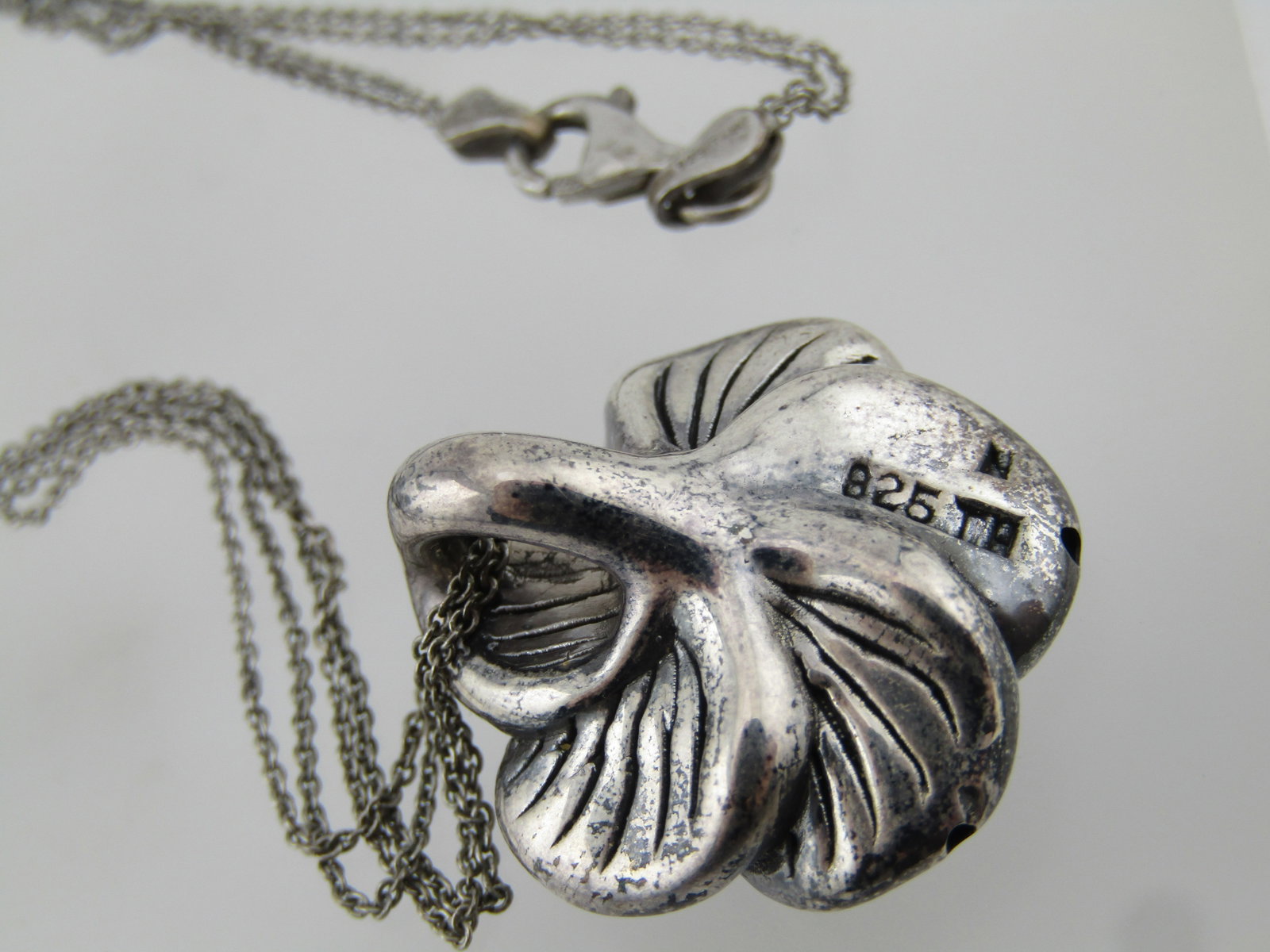 Vintage Sterling Blossom Necklace, Double Strand, 18", 1980's - 5