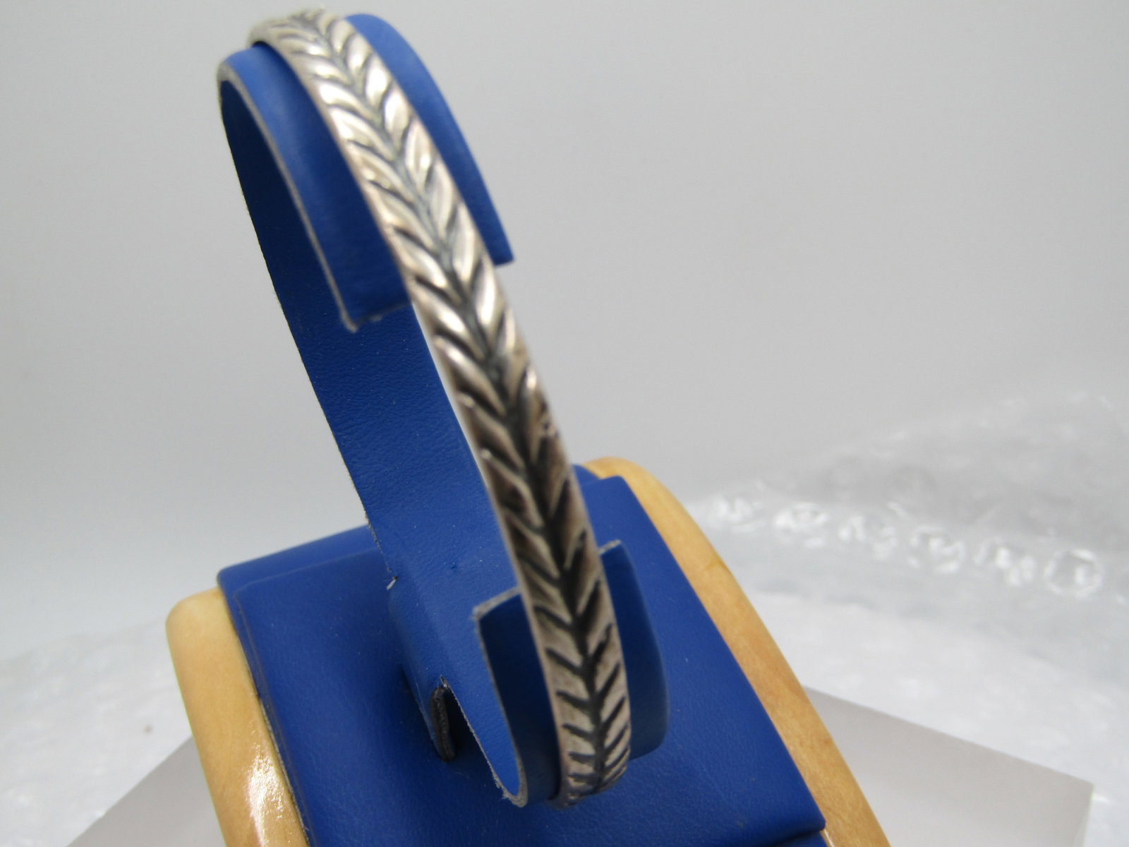 Vintage Beau Sterling Bangle Bracelet. 7.75", 1950's-1960's - 2