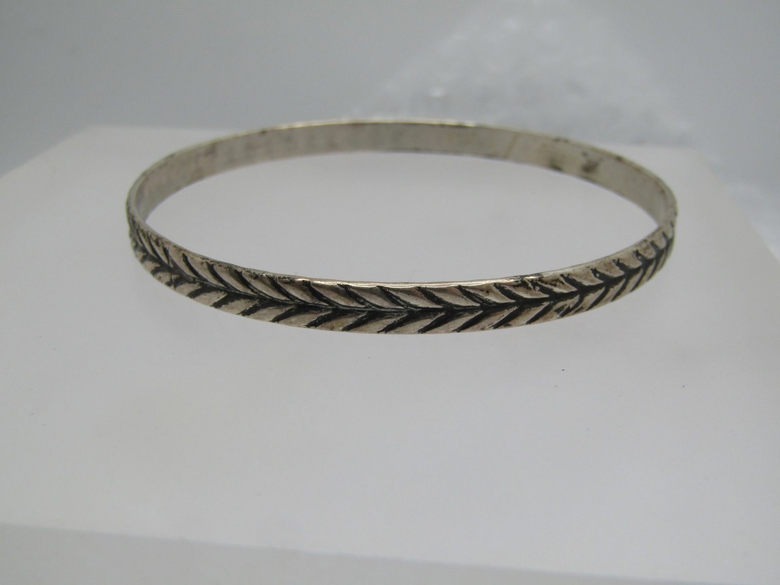 Vintage Beau Sterling Bangle Bracelet. 7.75", 1950's-1960's - 3