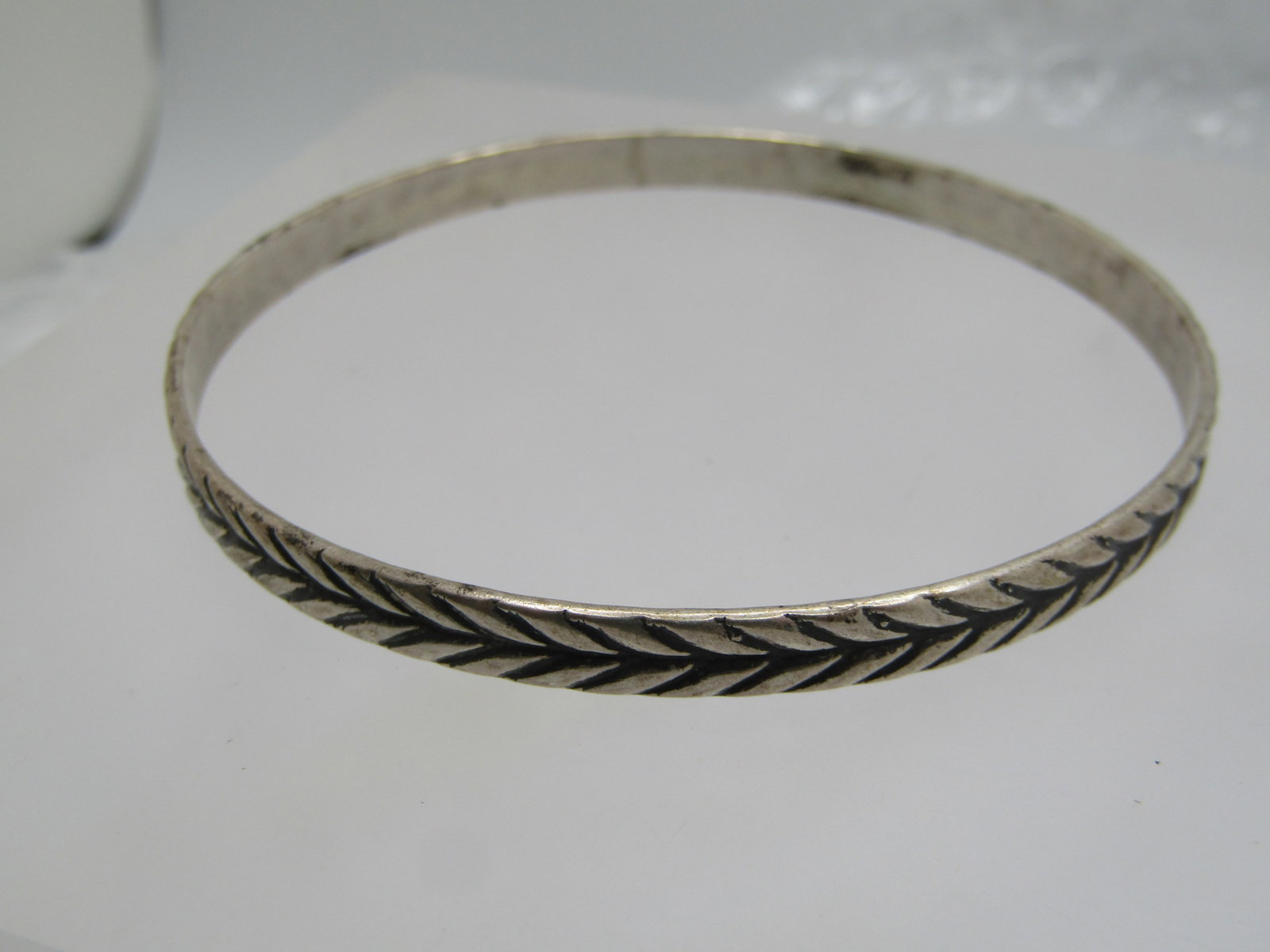 Vintage Beau Sterling Bangle Bracelet. 7.75", 1950's-1960's - 4