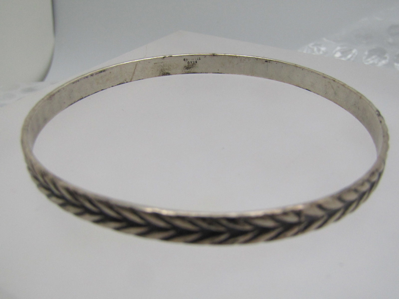 Vintage Beau Sterling Bangle Bracelet. 7.75", 1950's-1960's - 5