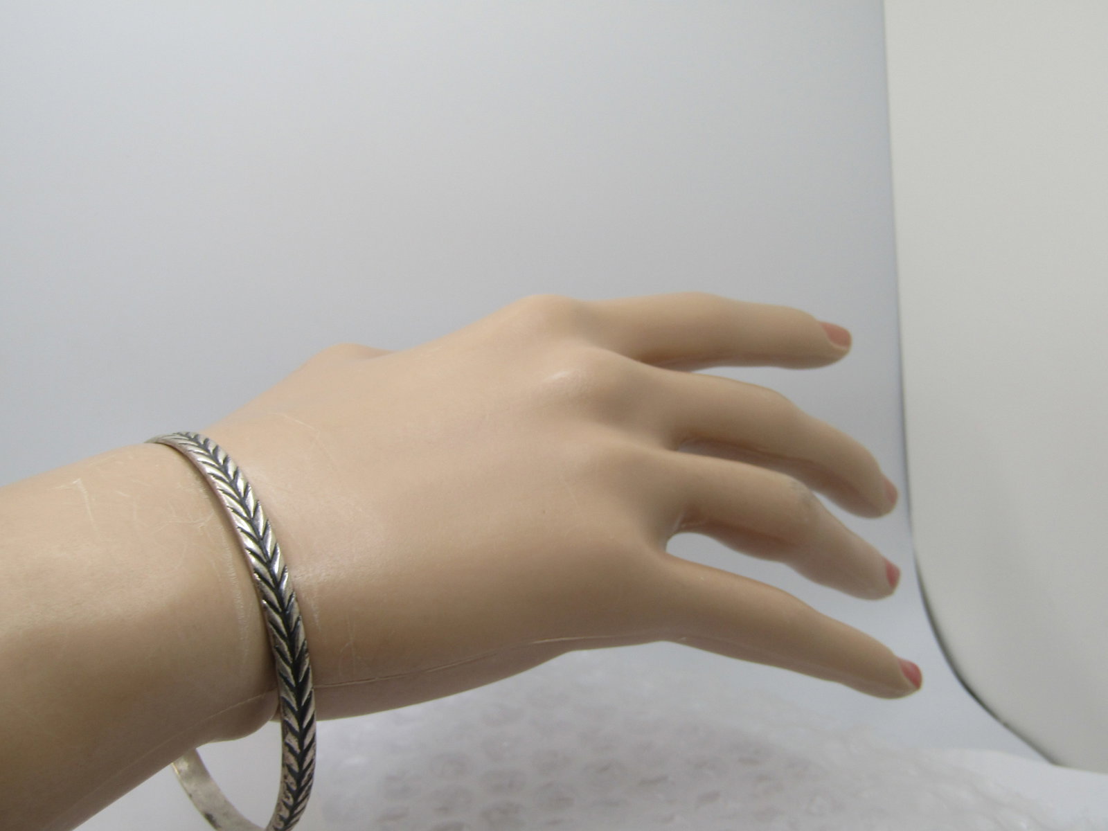 Vintage Beau Sterling Bangle Bracelet. 7.75", 1950's-1960's - 7