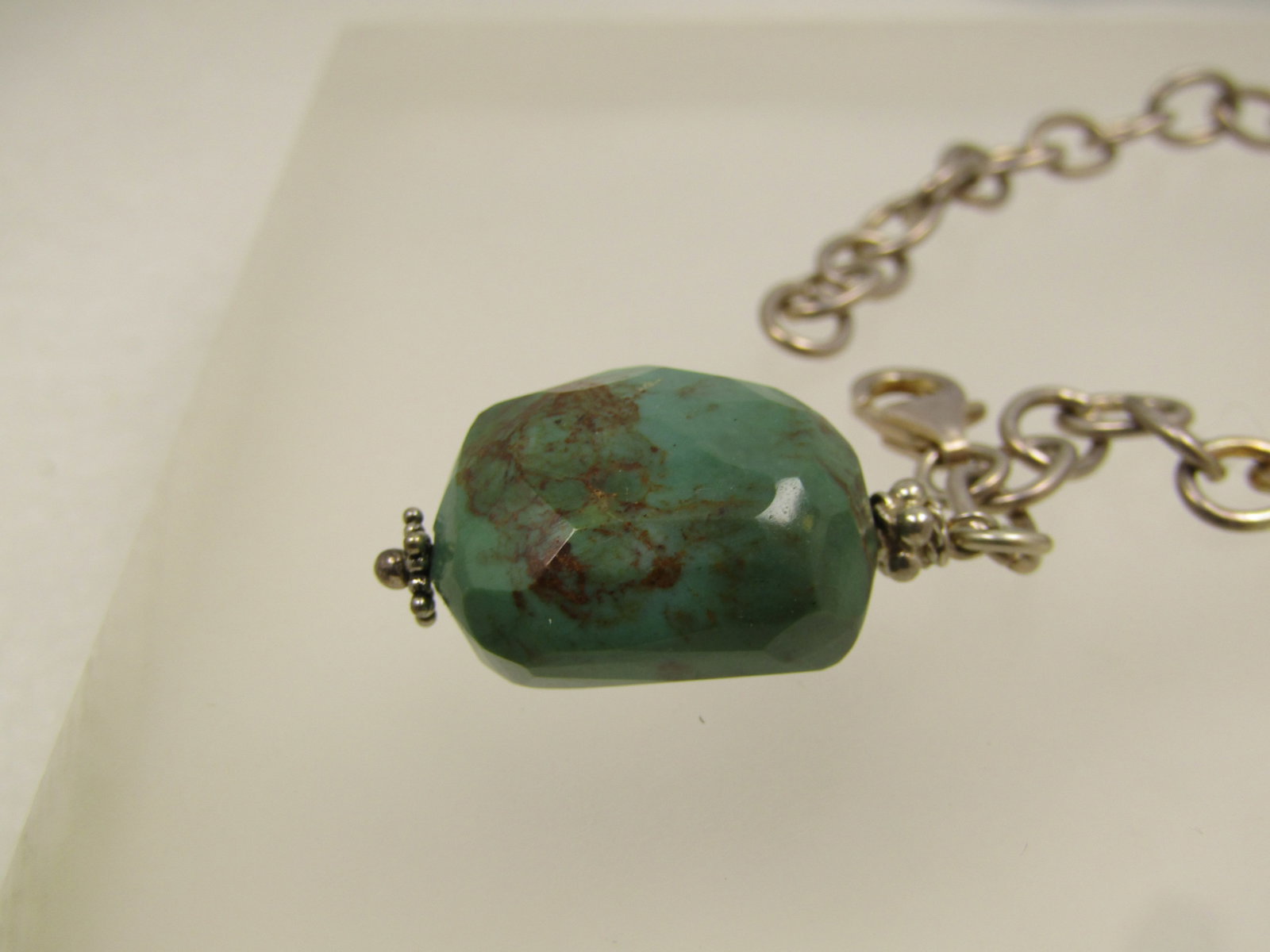 Vintage Sterling Turquoise Nugget Bracelet, 7", Southwestern Vibe, 1980's - 3