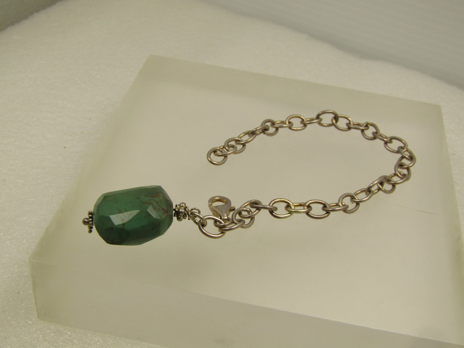 Vintage Sterling Turquoise Nugget Bracelet, 7", Southwestern Vibe, 1980's - 4