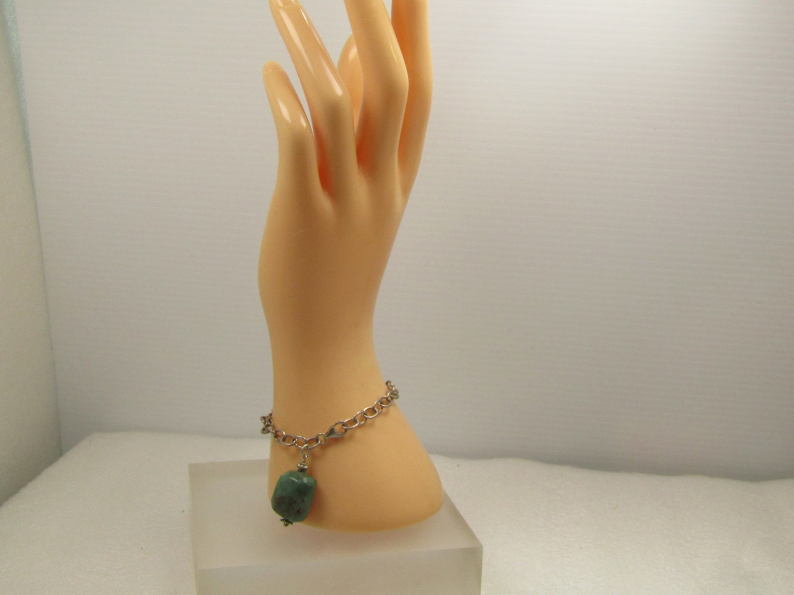 Vintage Sterling Turquoise Nugget Bracelet, 7", Southwestern Vibe, 1980's - 6