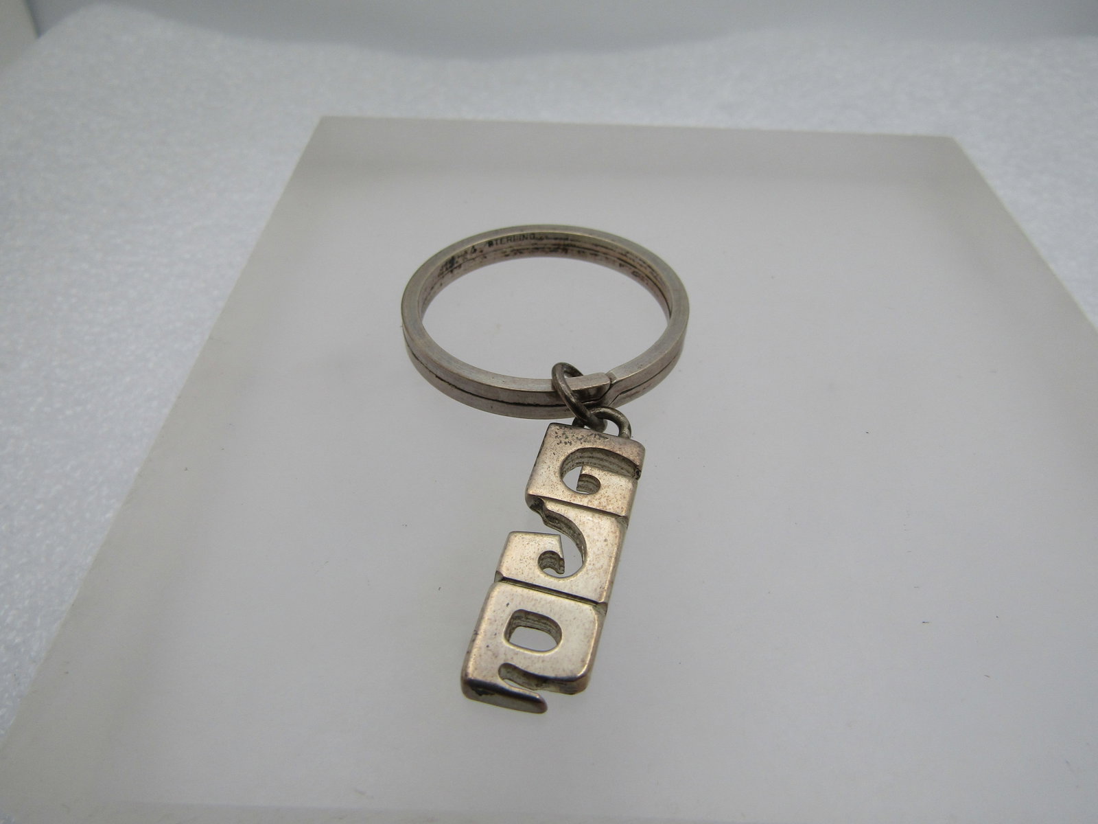Vintage Sterling Monogrammed GJP Key RIng, Signed eonore Doskow Handmade - 2
