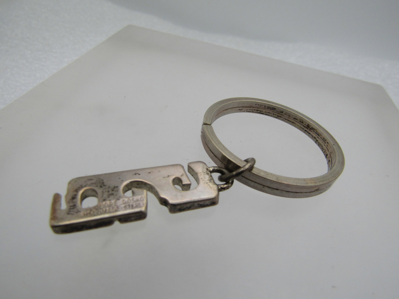 Vintage Sterling Monogrammed GJP Key RIng, Signed eonore Doskow Handmade - 3