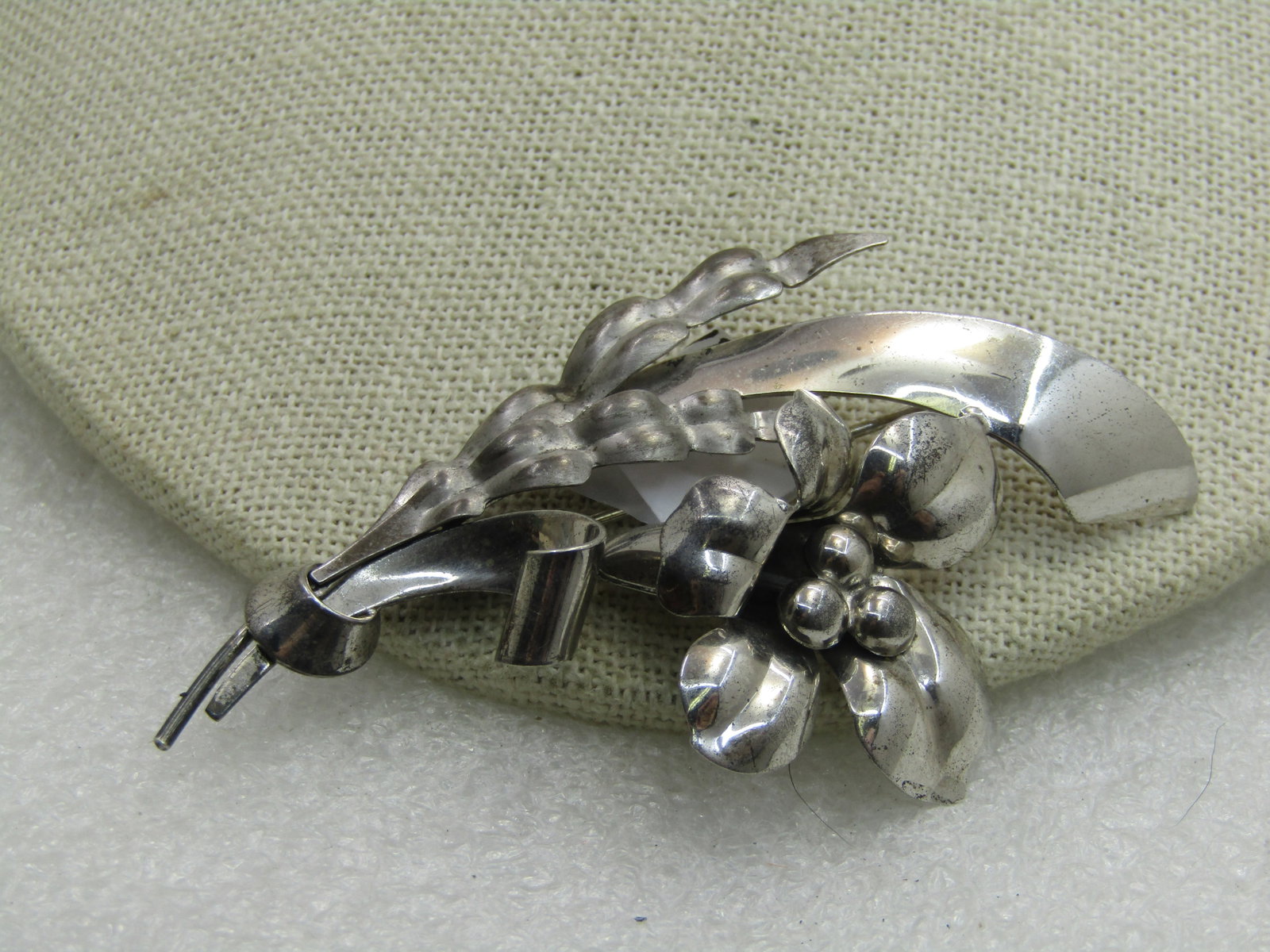 Vintage Sterling Silver Floral Brooch, Signed CA (Carl Art) Sterling, 1940's-1950's - 6