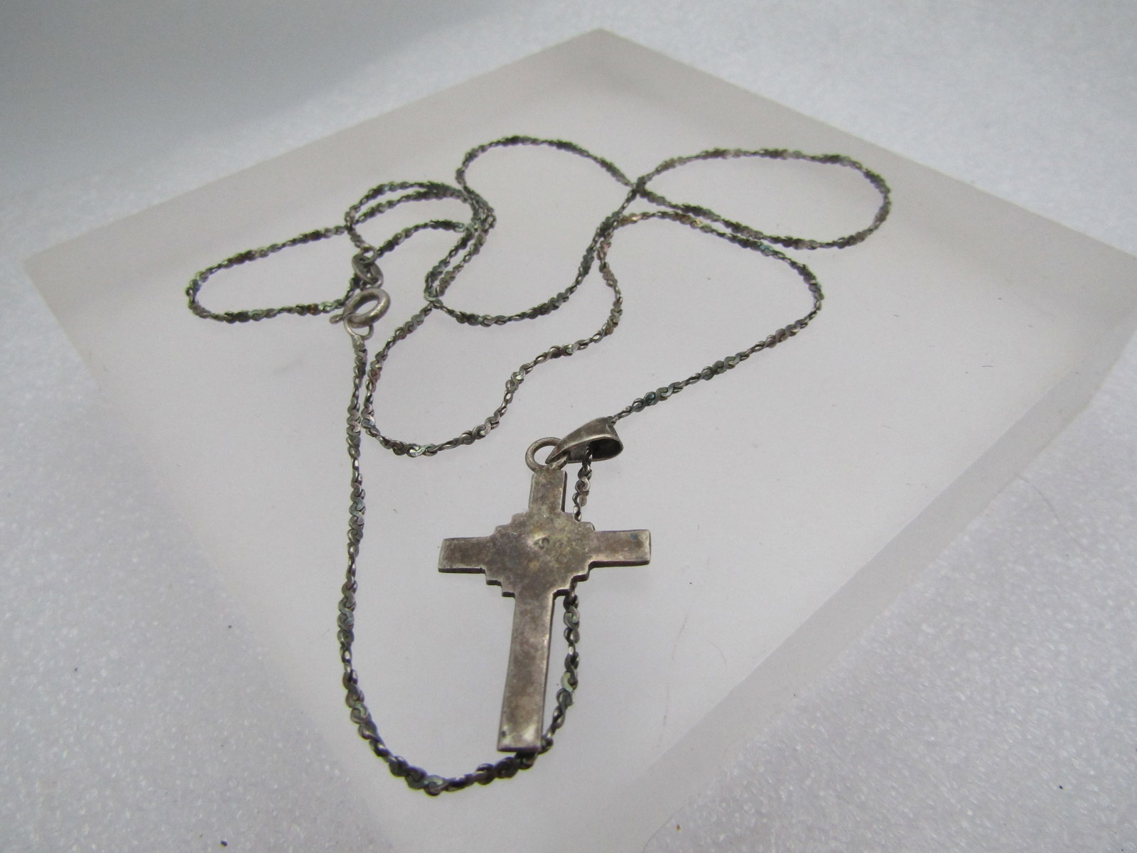 Vintage Sterling Inlaid Turquoise Necklace, 24", Unisex, 1960's-1970's - 7