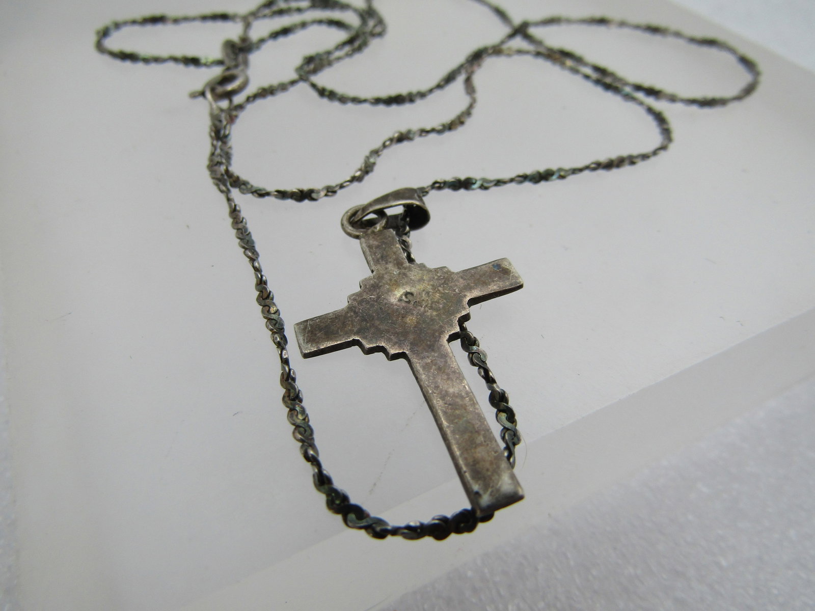 Vintage Sterling Inlaid Turquoise Necklace, 24", Unisex, 1960's-1970's - 8