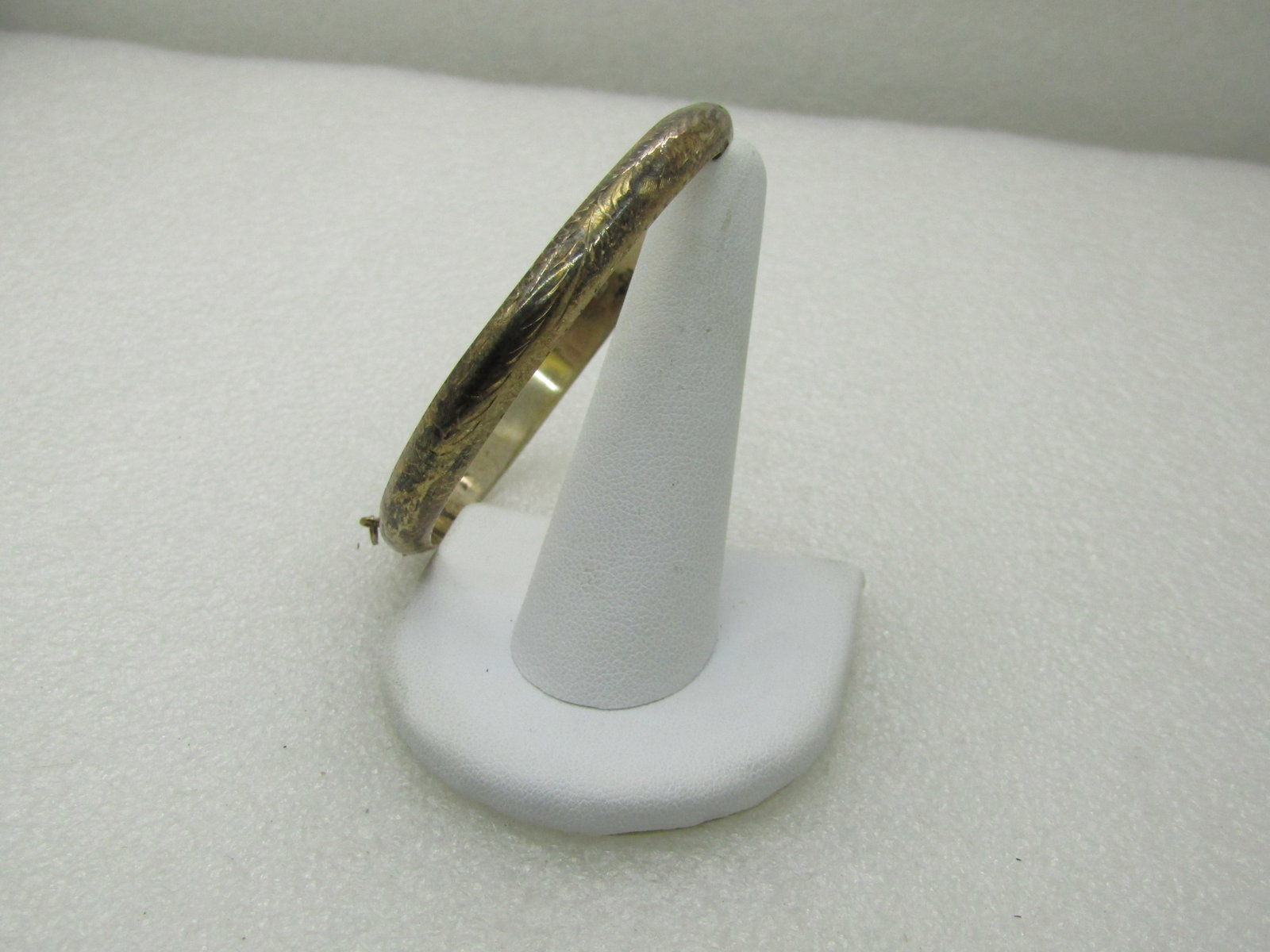 Vintage Sterling Silver Engraved Bangle Bracelet, 7.25", 6.5mm - 3