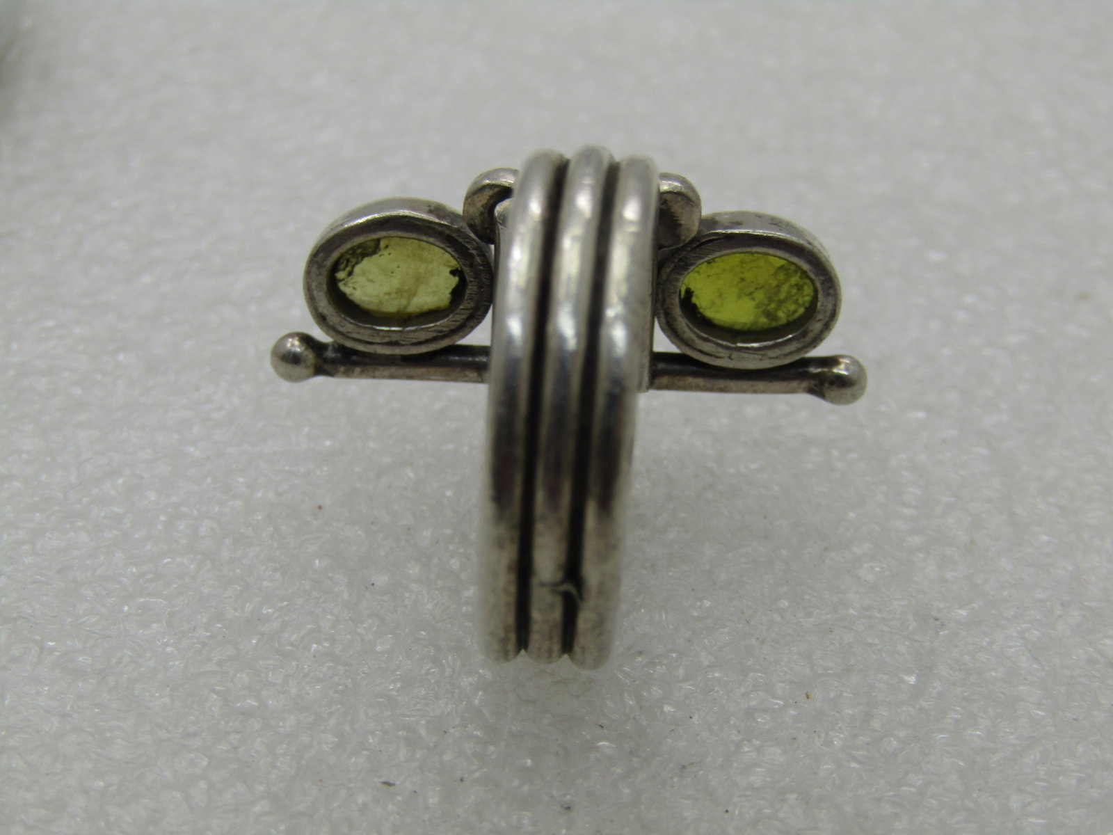 Vintage Sterling Quartz Ring, Floral/Beaded, Boho, Sz. 8.5, Mod Statement Ring - 6