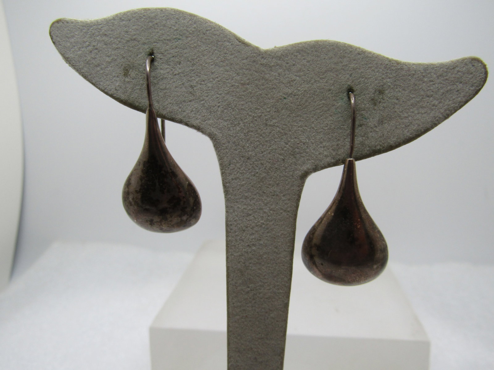 Vintage Sterling Teardrop Earrings, Pierced, 1970's-1980's (1 of 6)