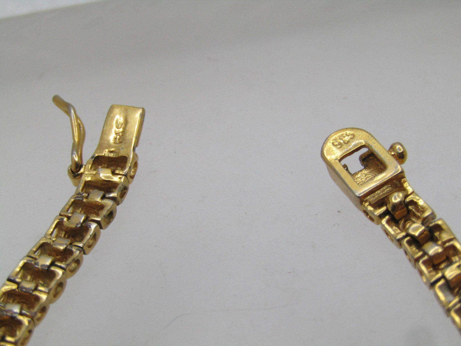 Vintage Sterling Goldwashed Illusion Tennis Bracelet 7", 1980's-1990's - 4