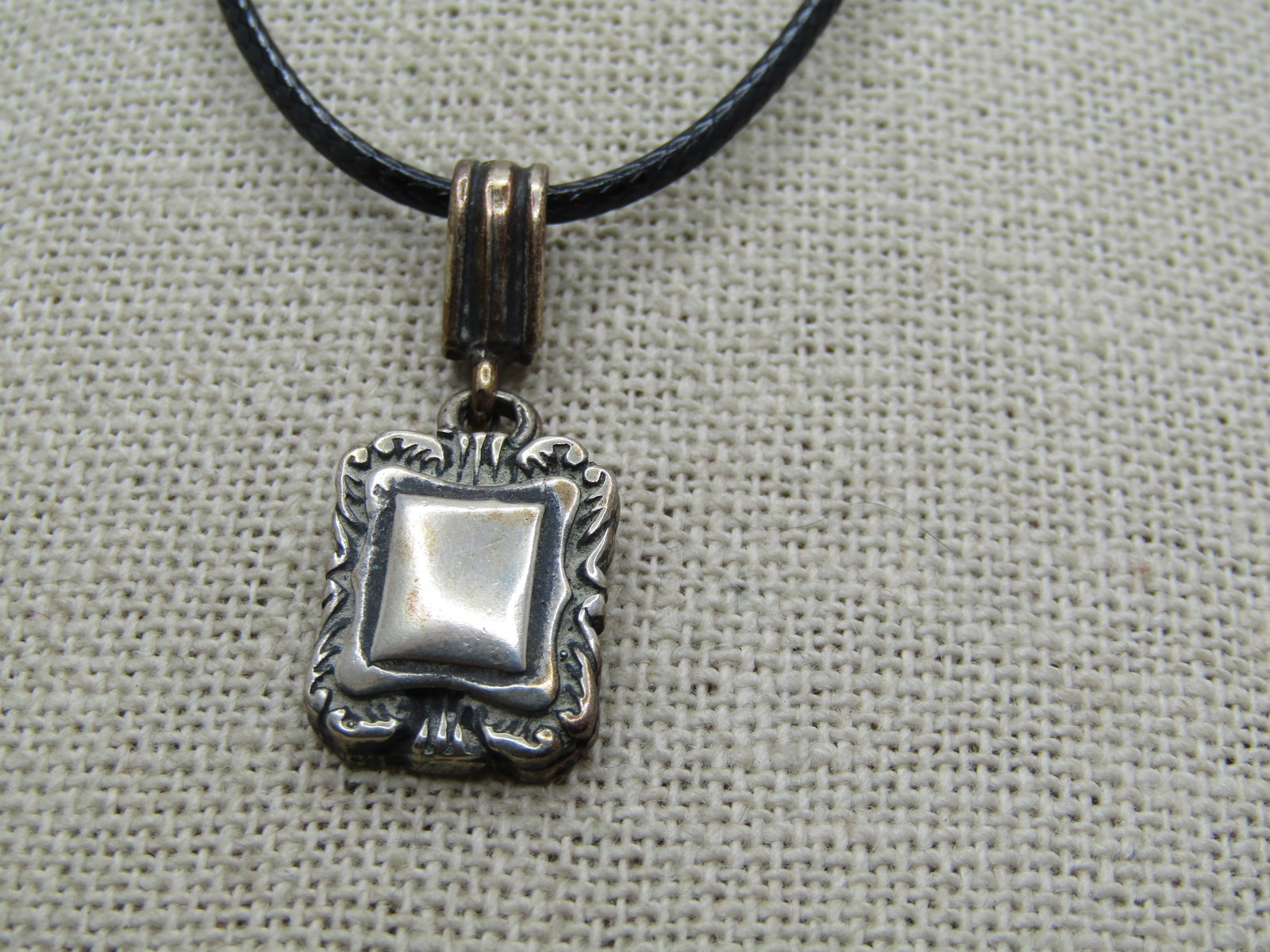 Vintage Sterling Engraveable Pendant Necklace 20" - 2