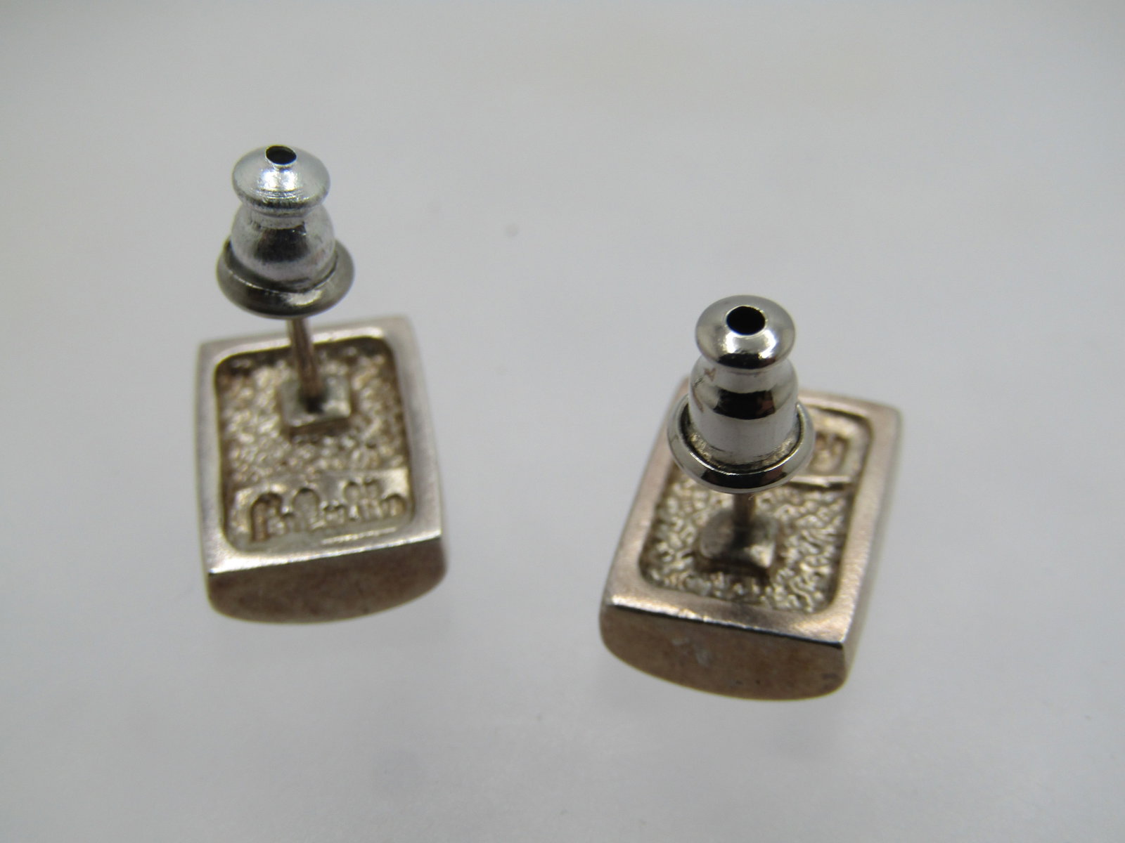 Vintage Sterling Red Enameled Earrings, Signed F, 1980's-1990's - 4