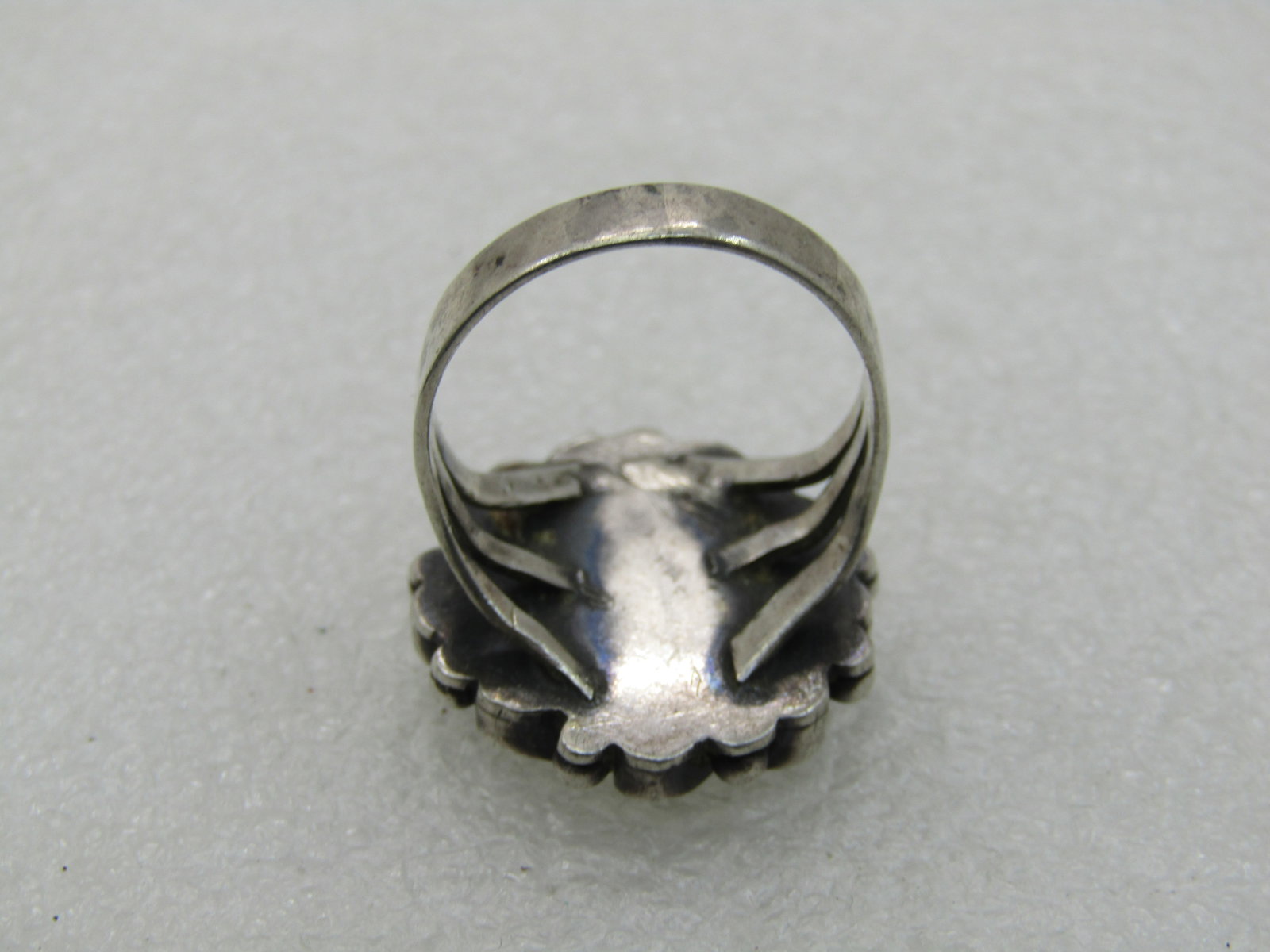 Vintage Sterling Southwestern Turquoise Ring, Sz 9.5, Unisex, Scrolled - 5