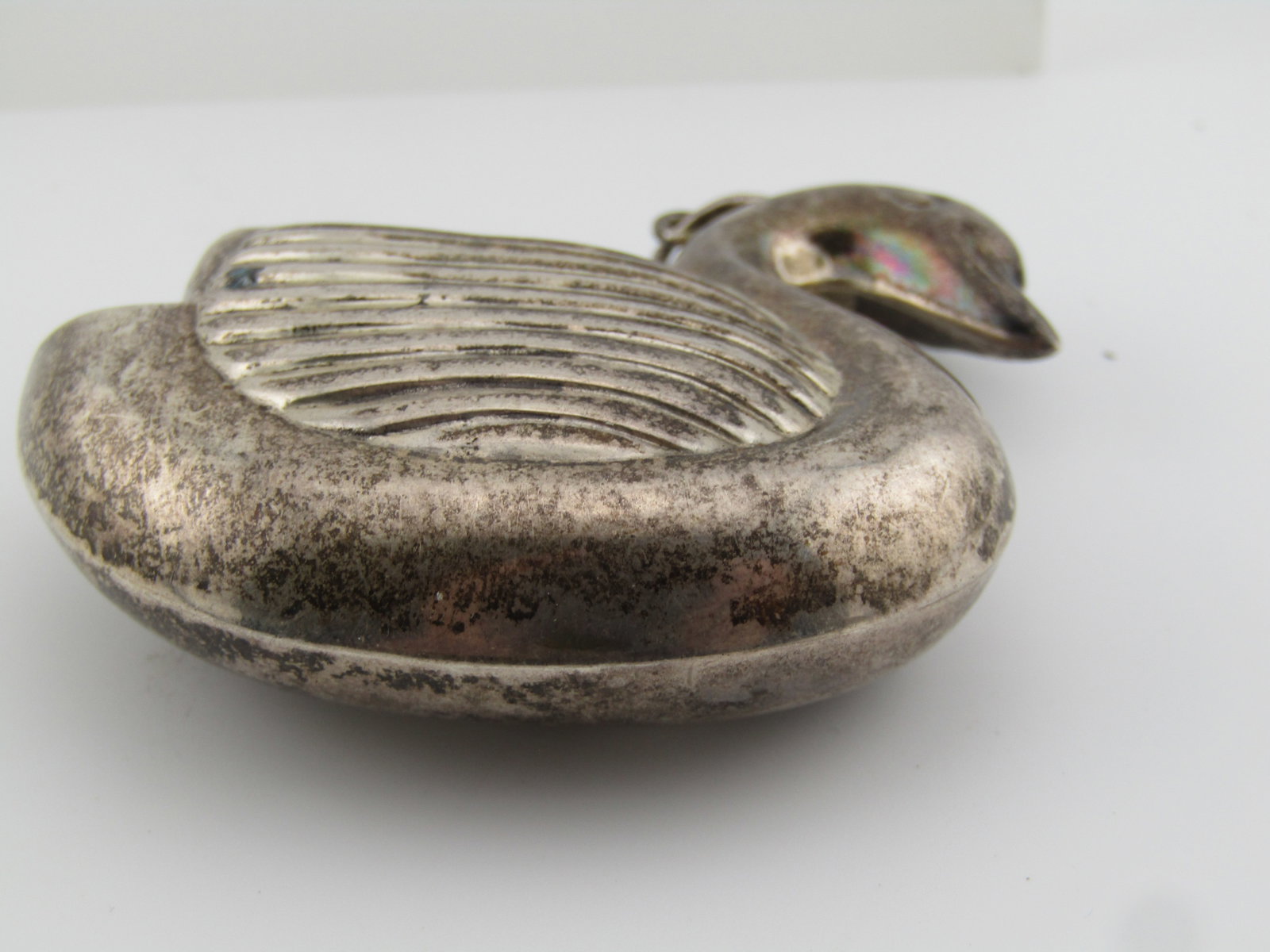Vintage Sterling Puffy Swan Pendant, 1940's-1960's - 5