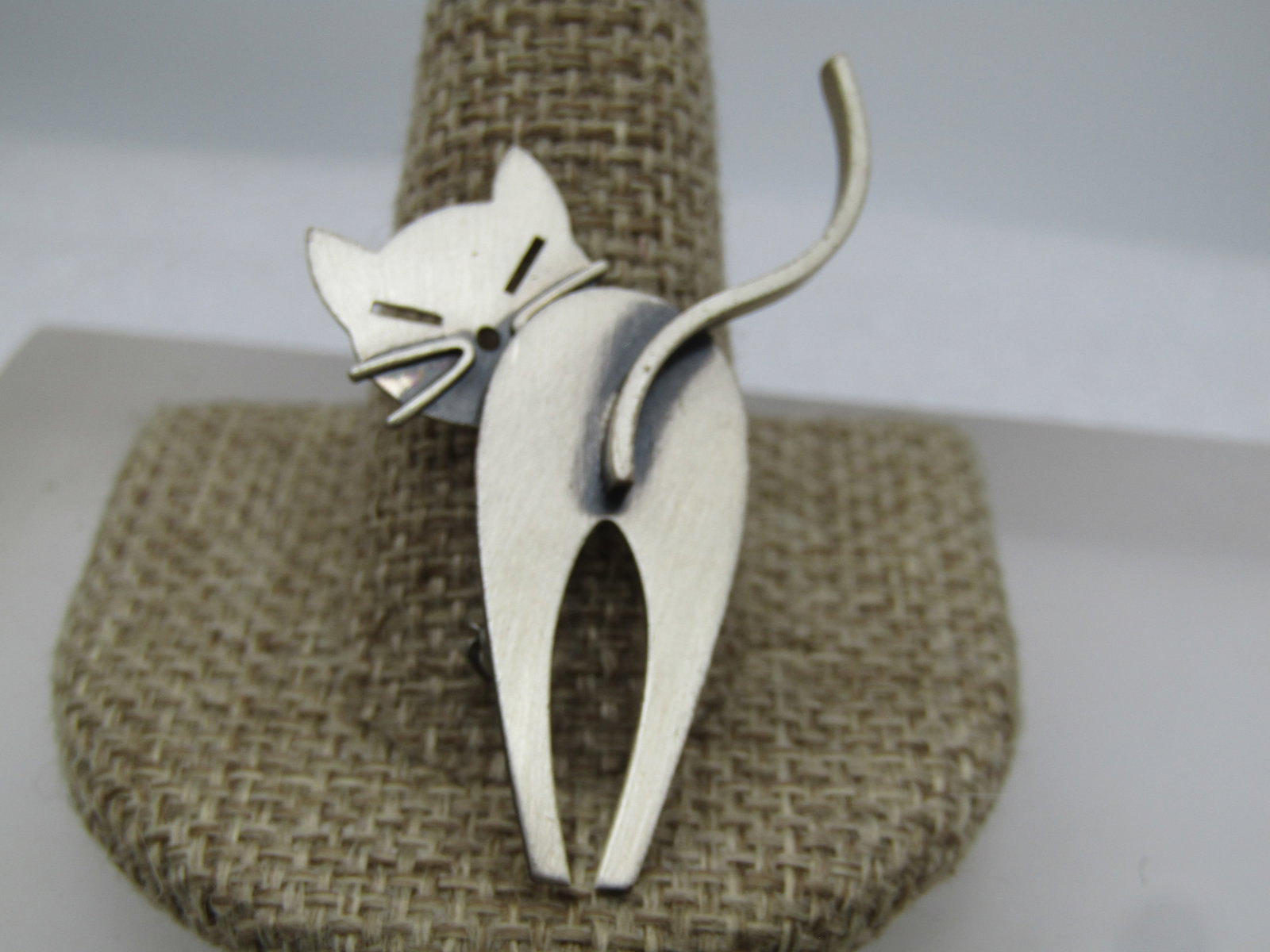 Vintage Sterling Siamese Cat Brooch, Signed Beau, 1960's-1970's (1 of 6)