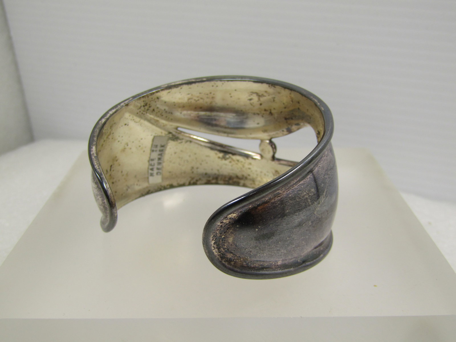Vintage Sterling Wide Cuff Bracelet, Danish Modernist, Signed, Post Mid-Century - 3