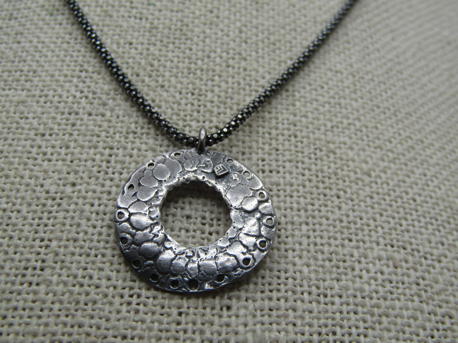 Vintage Sterling Silpada Hammered Necklace, 17" - 2