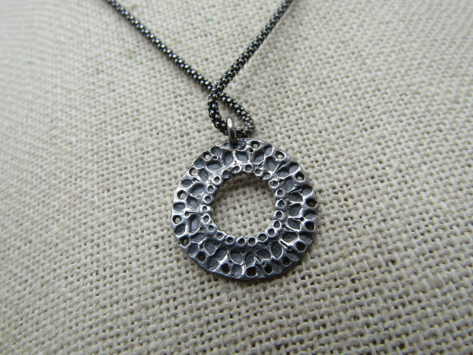 Vintage Sterling Silpada Hammered Necklace, 17" - 4