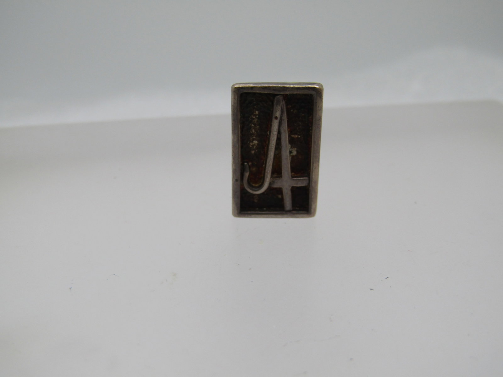 Vintage Sterling Cross and Shepherd's Crook Tack Pin, Signed MW, 1970's - 6