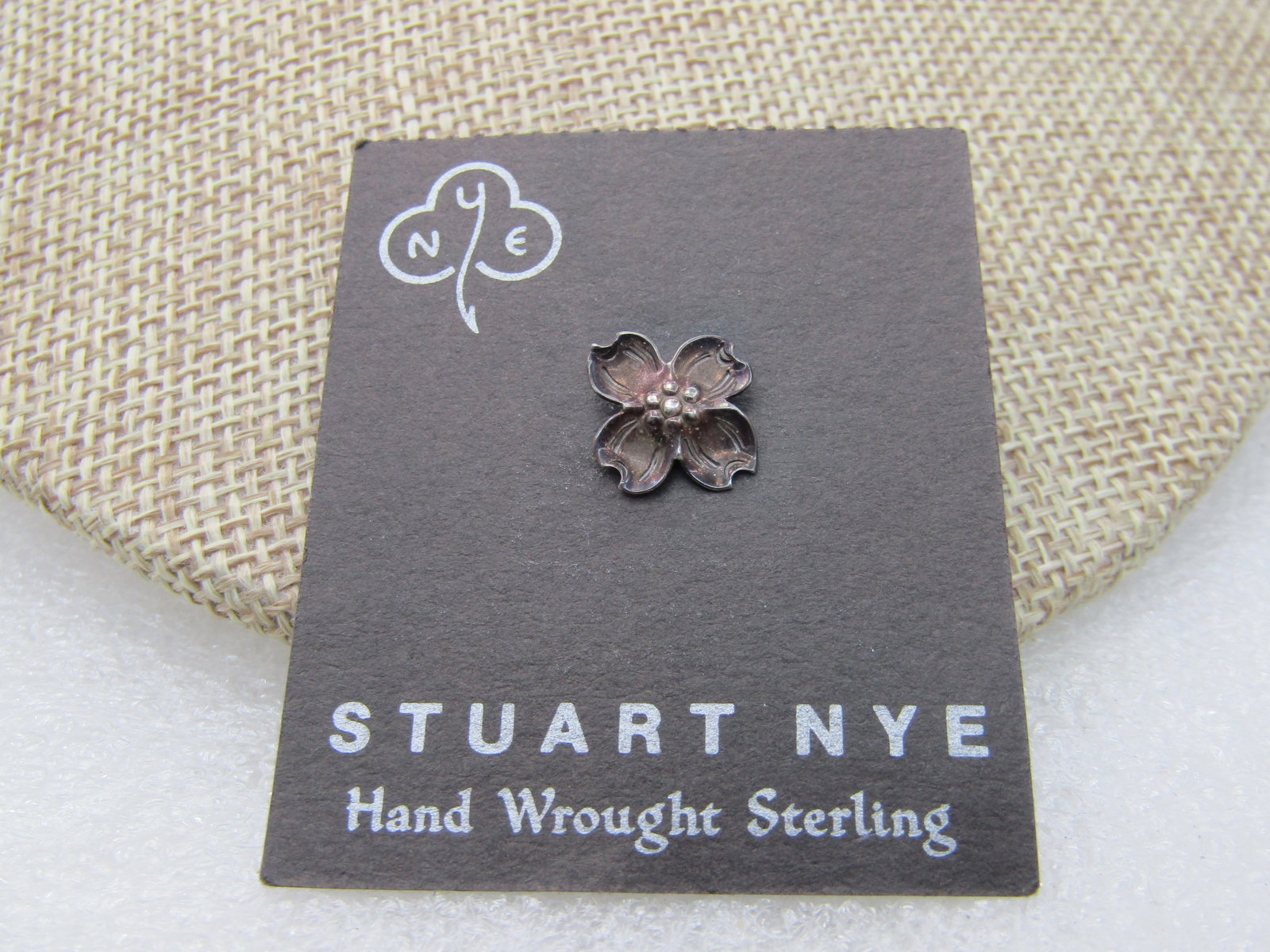 Vintage Sterling Stuart Nye Dogwood Tack Pin - 2