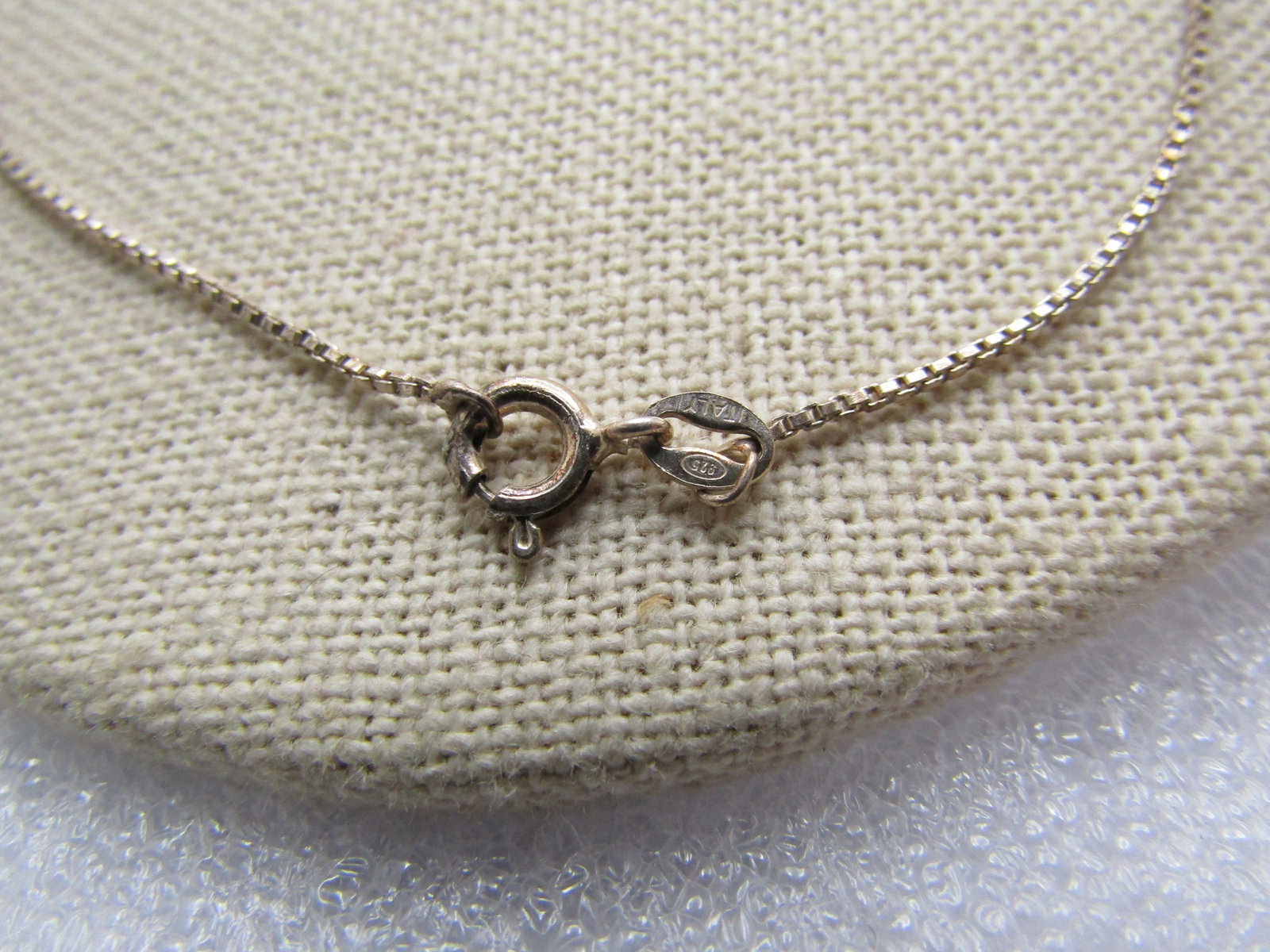 Vintage Sterling Box Chain Necklace, 19", Italy, 1970's-1980's - 4