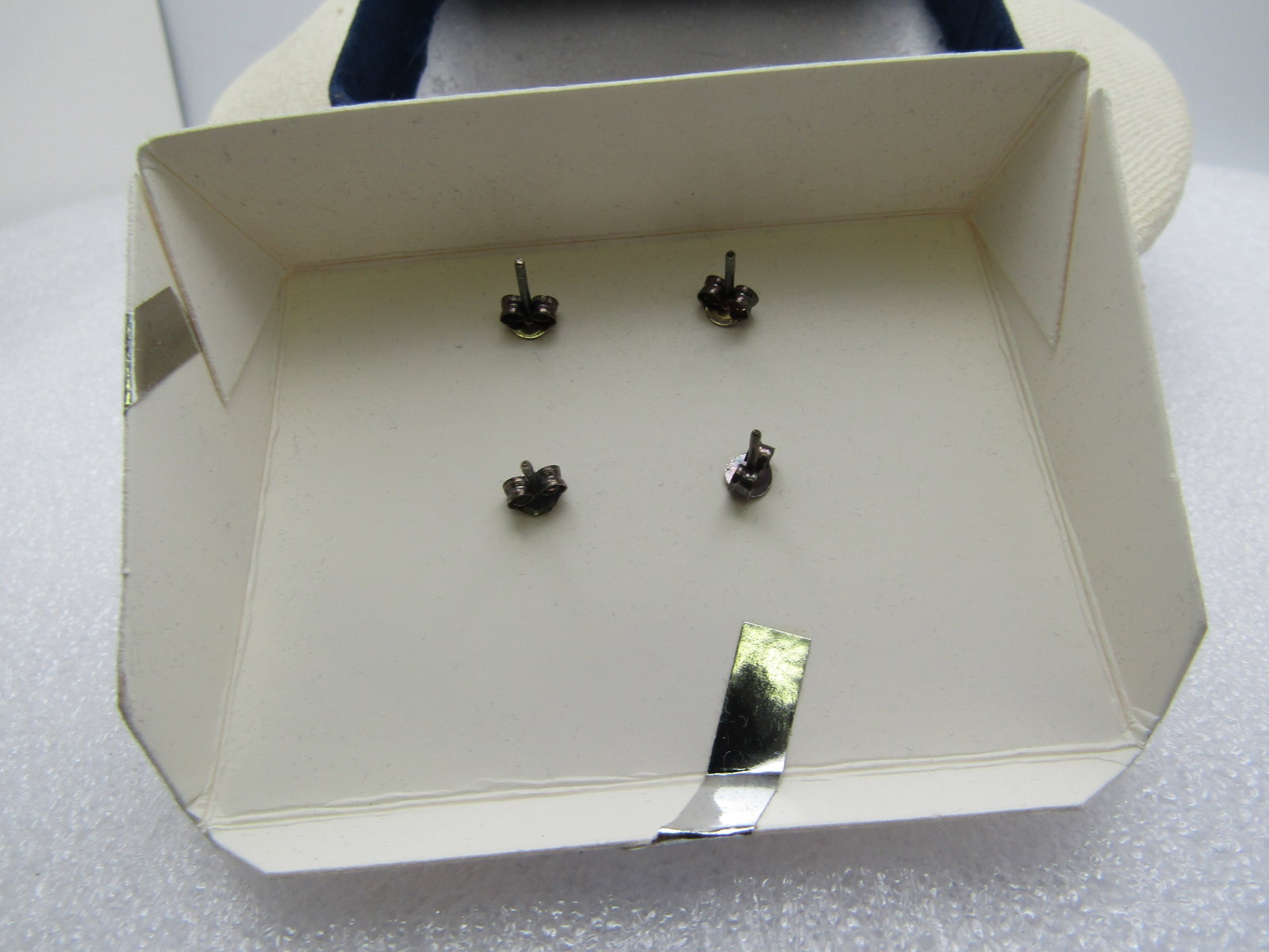 Vintage Sterling 2 Pr. CZ Stud Earrings, Jojak, Boxed - 5