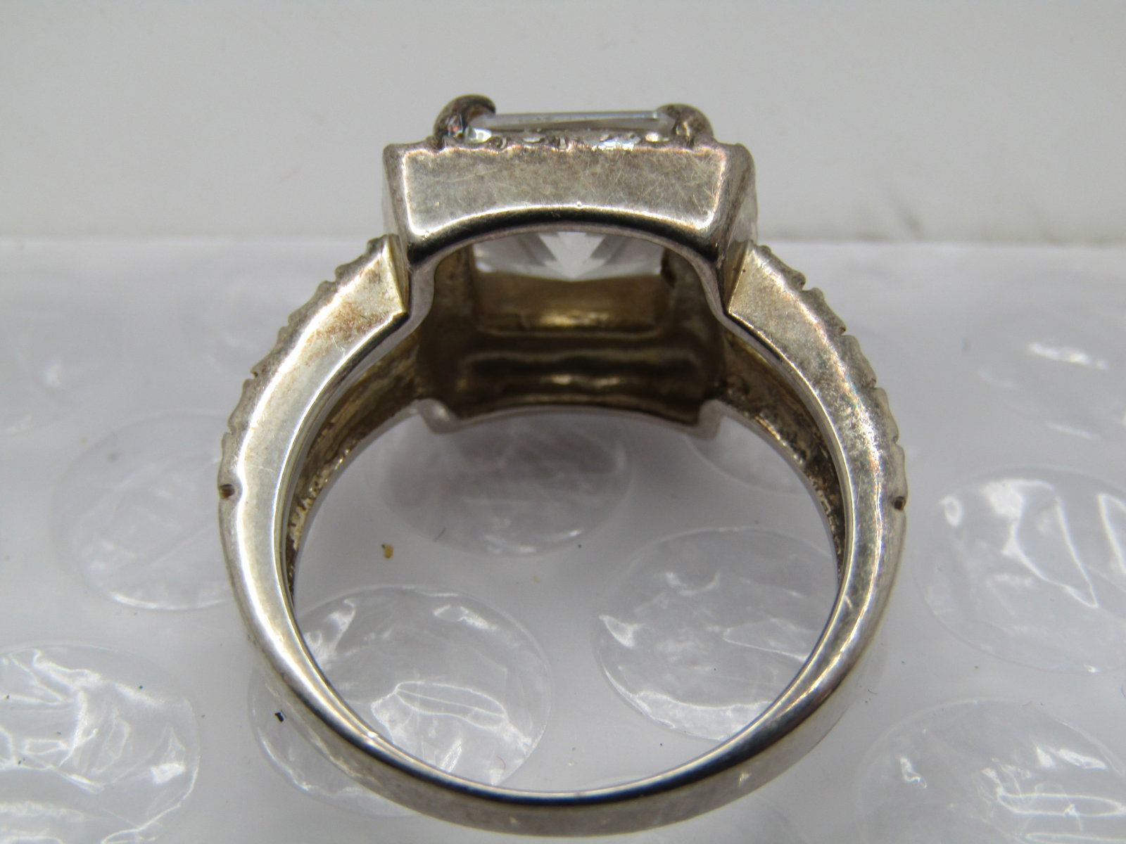 Vintage Sterling Halo Ring, Clear Crystal, Sz. 8.5, 1980's-1990's - 9