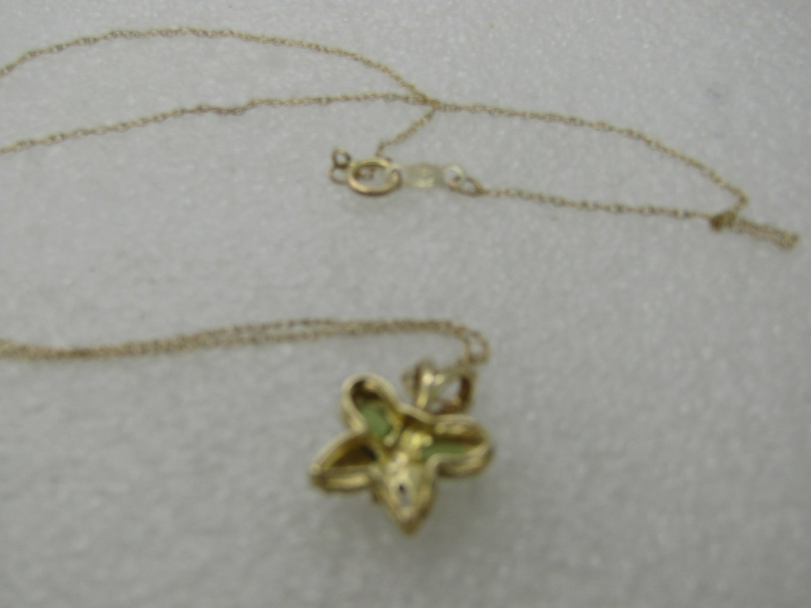 Vintage Sterling CZ Teardrop Necklace, 16", Box Chain - 10