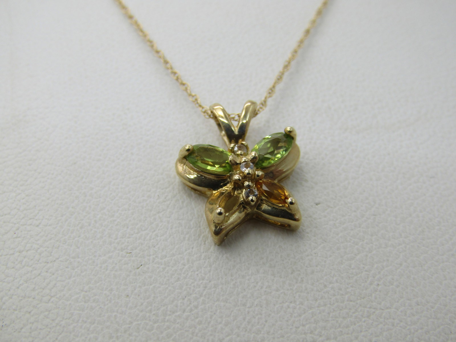 Vintage Sterling CZ Teardrop Necklace, 16", Box Chain - 3