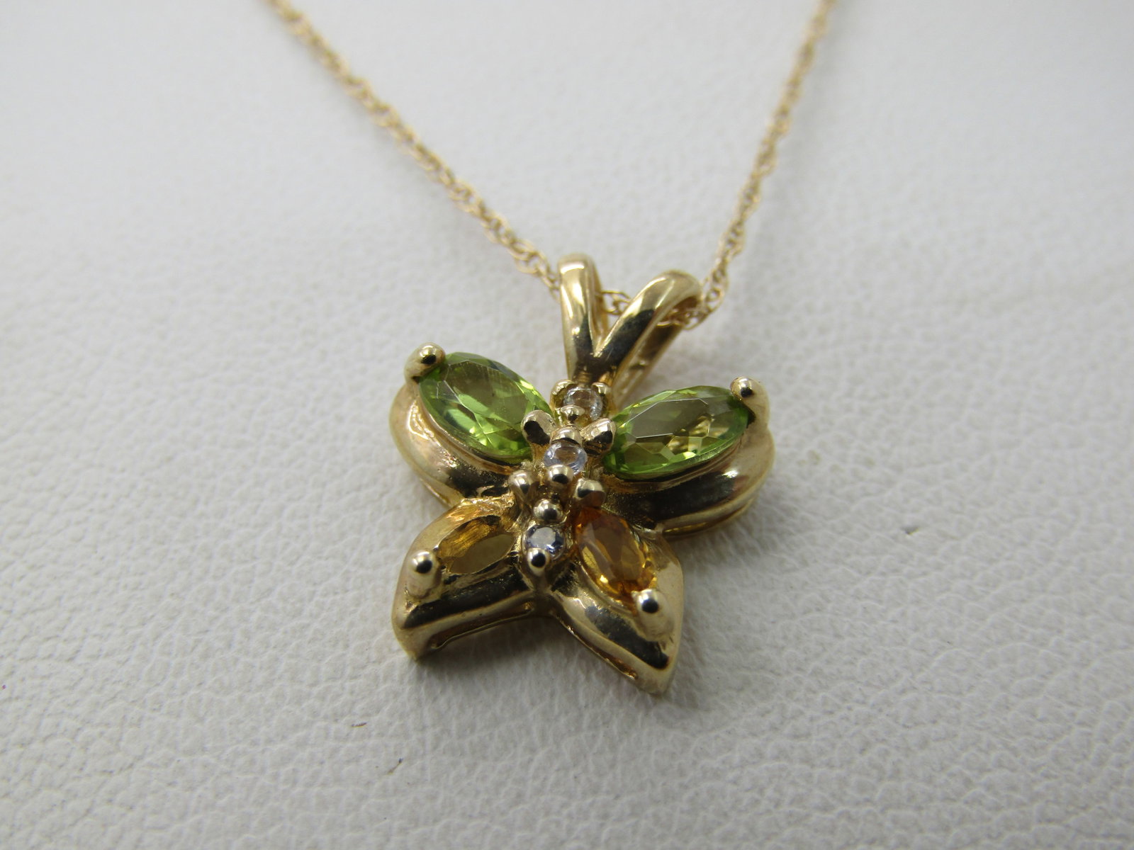 Vintage Sterling CZ Teardrop Necklace, 16", Box Chain - 4