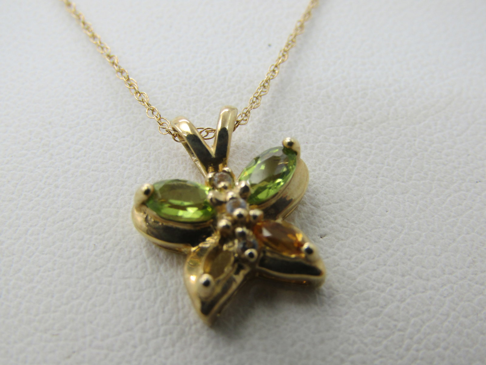 Vintage Sterling CZ Teardrop Necklace, 16", Box Chain - 7