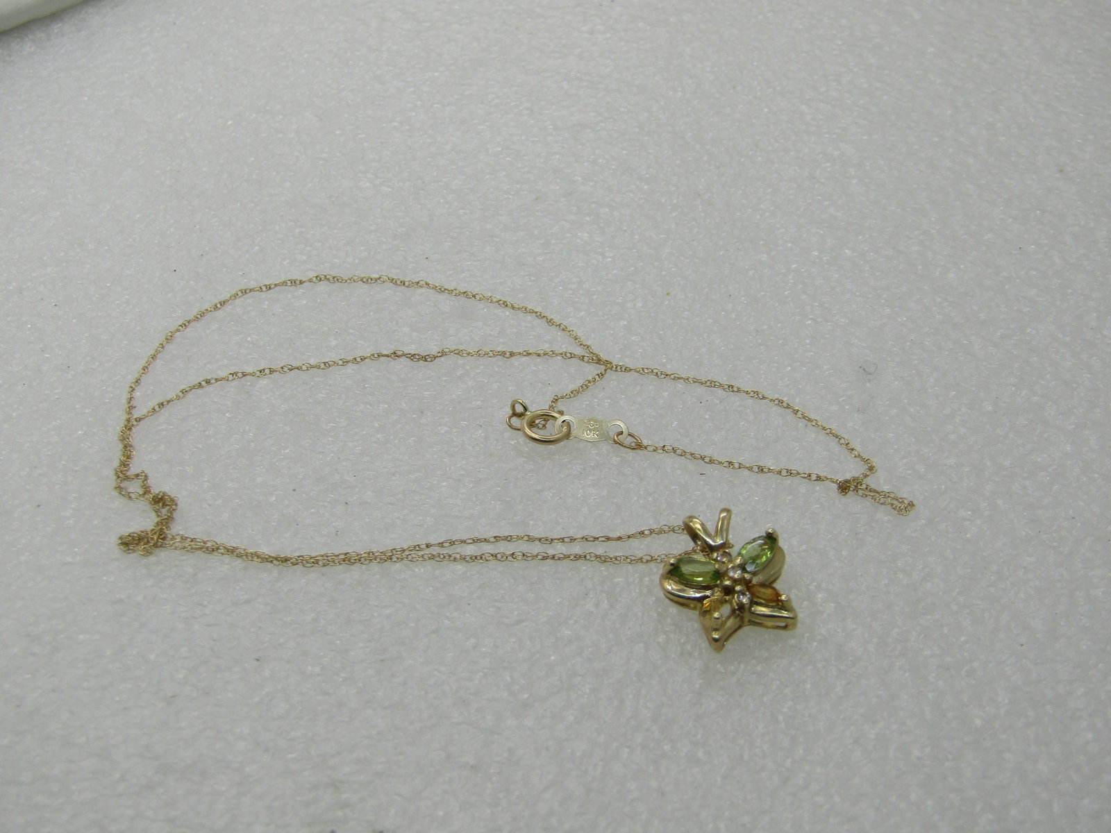 Vintage Sterling CZ Teardrop Necklace, 16", Box Chain - 9