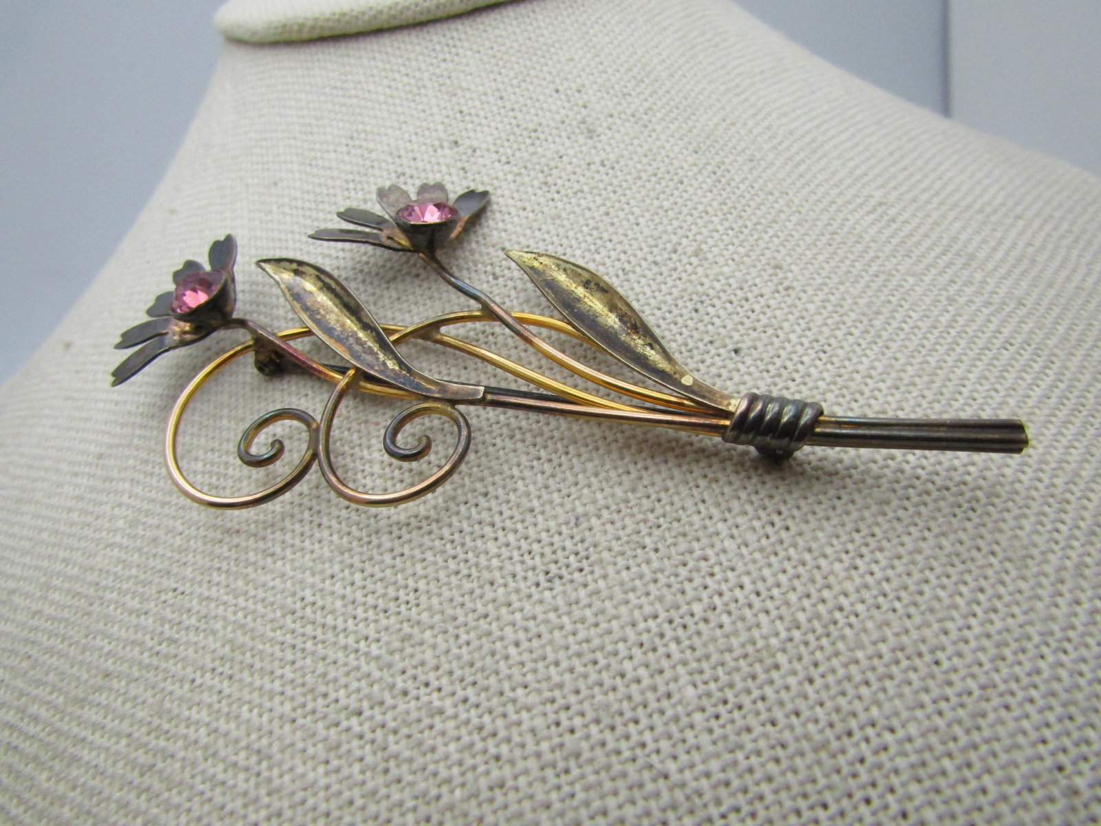 Vintage 12kt GF Sterling Floral Brooch, Van Dell, Mid-Century - 5