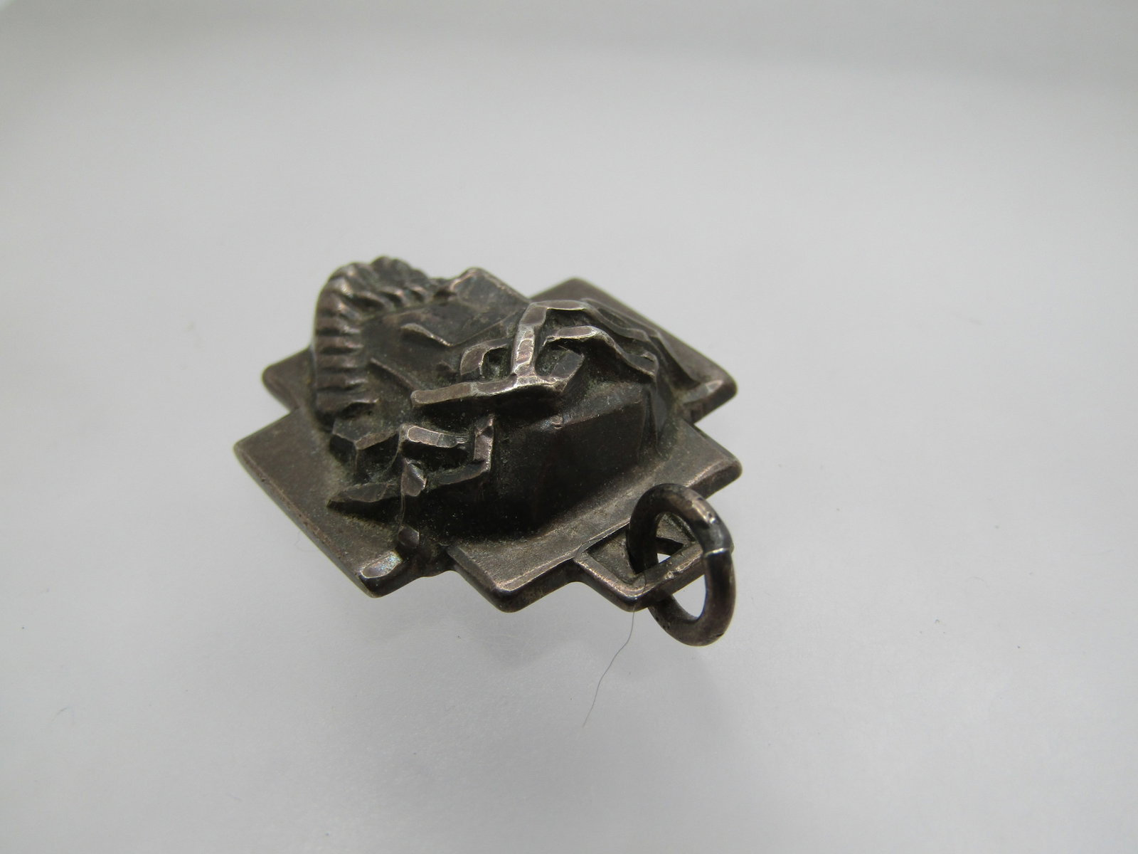 Vintage Sterling Jesus Thorns, Cross Pendant, Creed, Pre 1950's - 3
