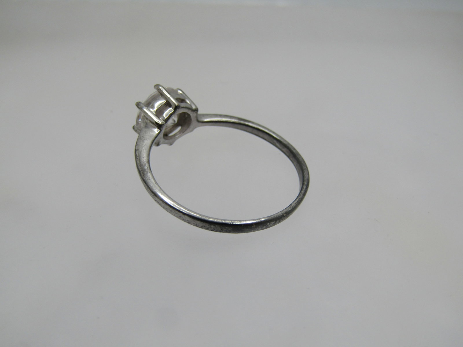 Vintage Sterling Clear CZ Ring, Sz. 8, Engagement. .80 ctw - 6