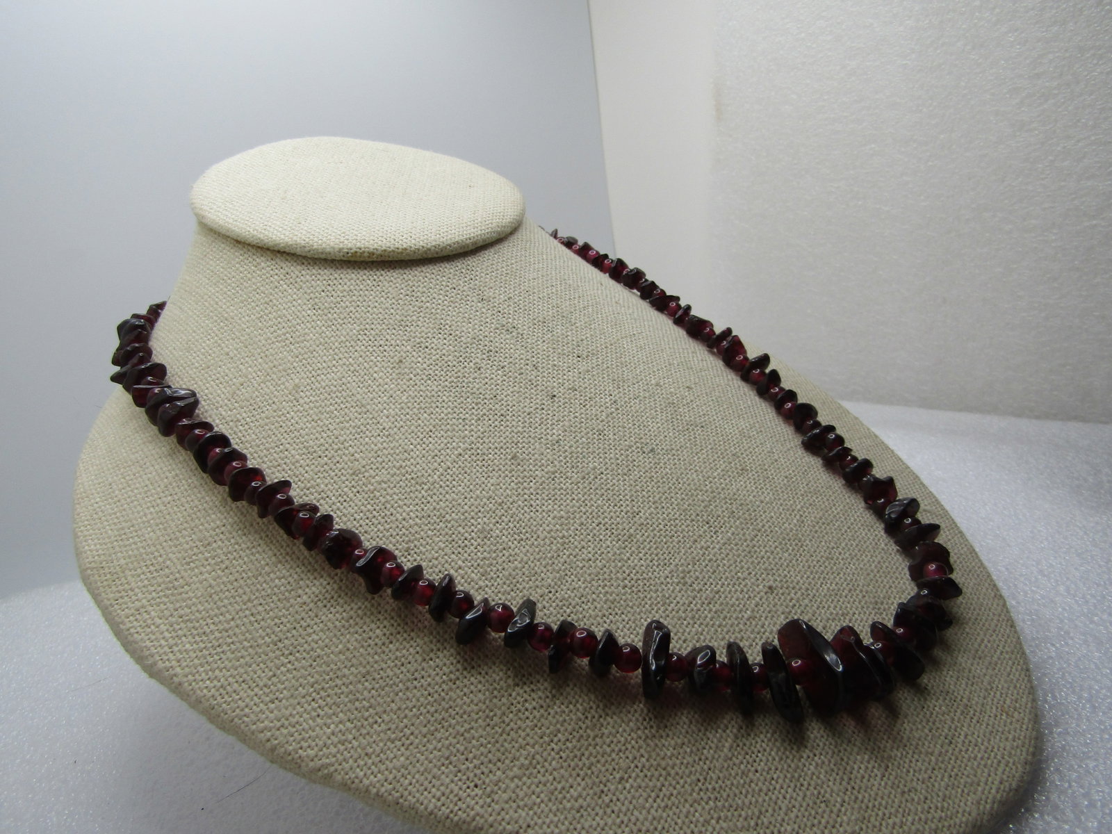 Vintage Sterling Amethyst Bead/Nugget Necklace, 1930's-1940's, 24" - 3