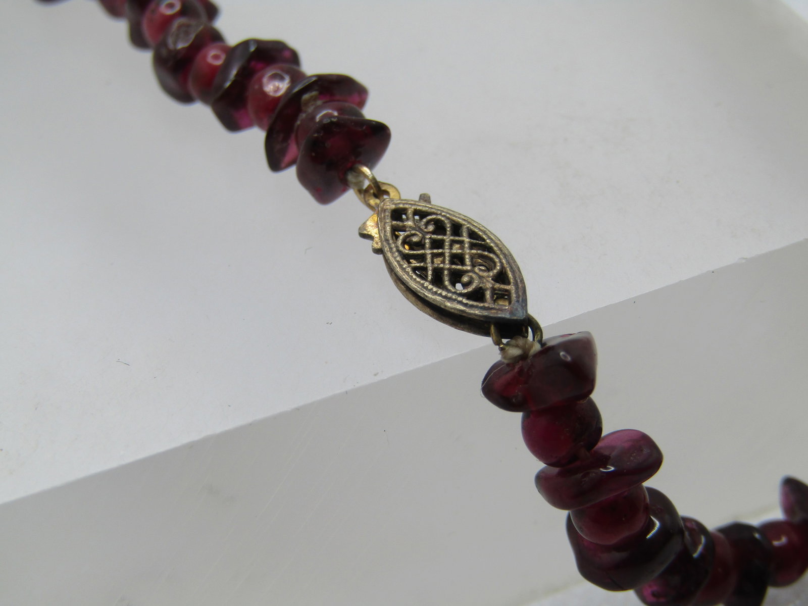 Vintage Sterling Amethyst Bead/Nugget Necklace, 1930's-1940's, 24" - 4