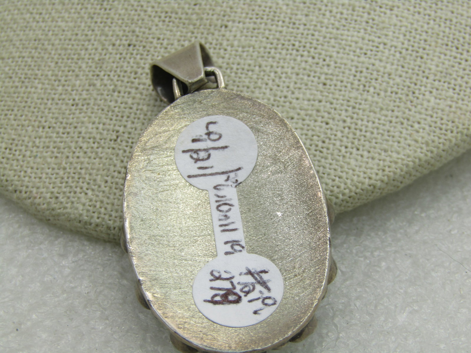 Vintage Sterling Silver Southwestern Turquoise Pendant, 2.25" - 4